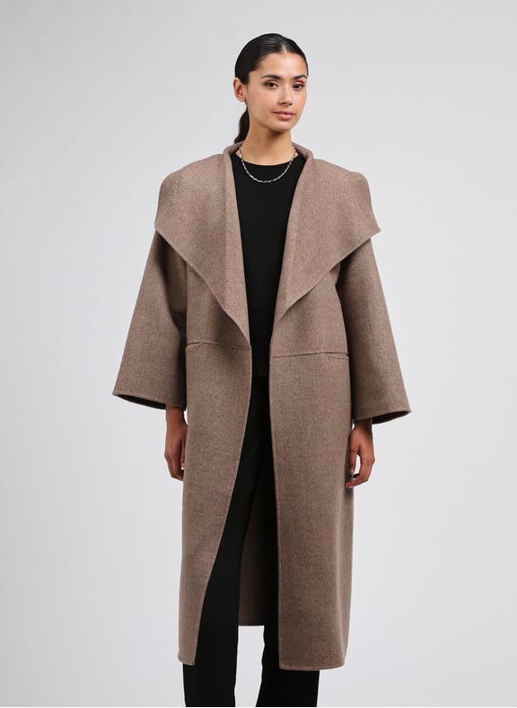 Signature Wool Blend Coat Brown by TOTEME TOTEME Signature Wool Blend Coat Brown