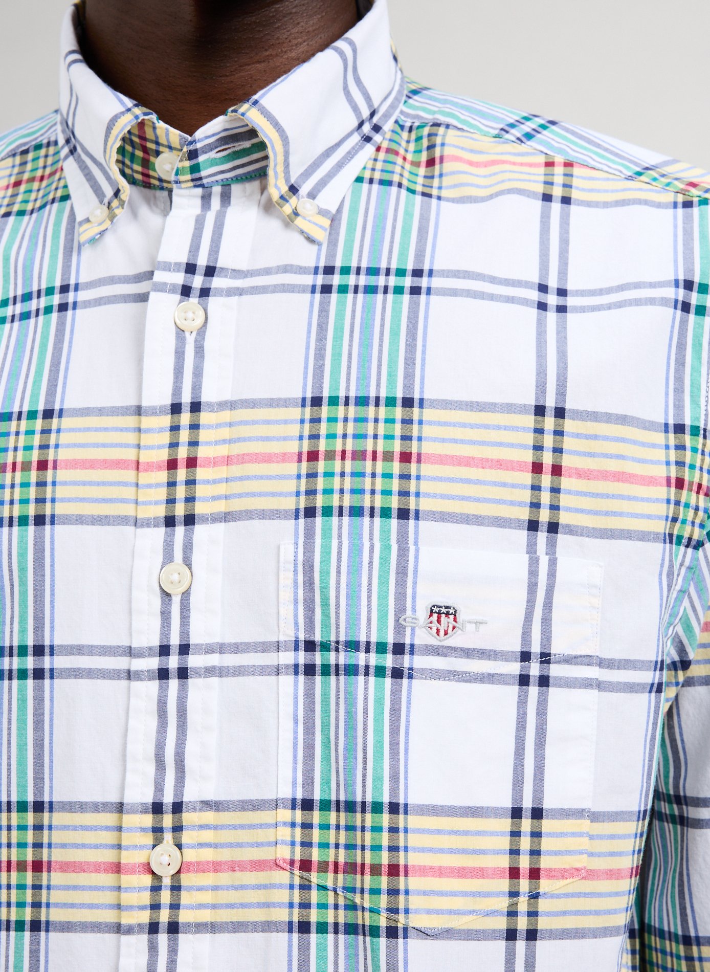 Chemise à carreaux GANT Blanc