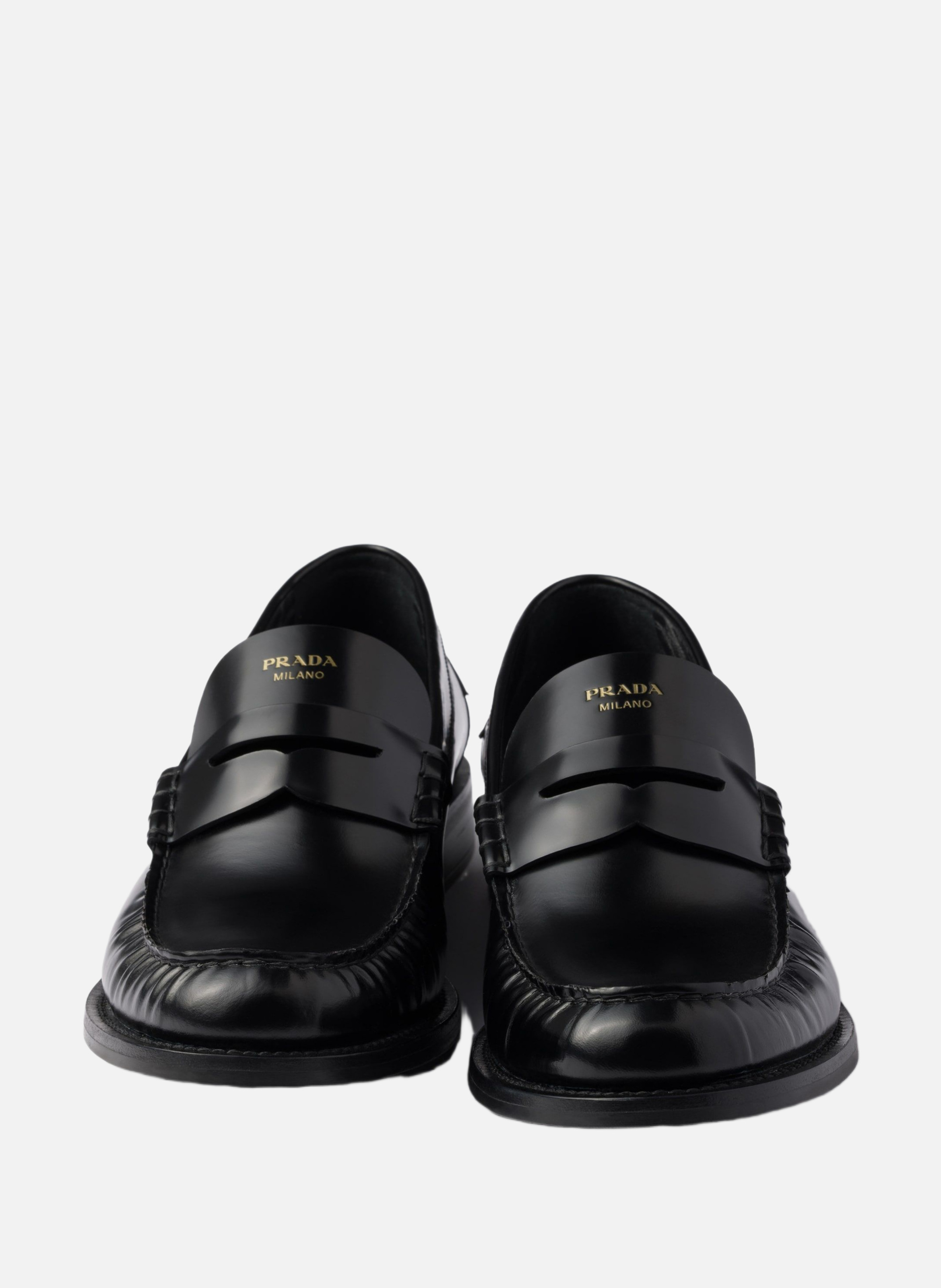 Mocassins en cuir brossé PRADA Noir