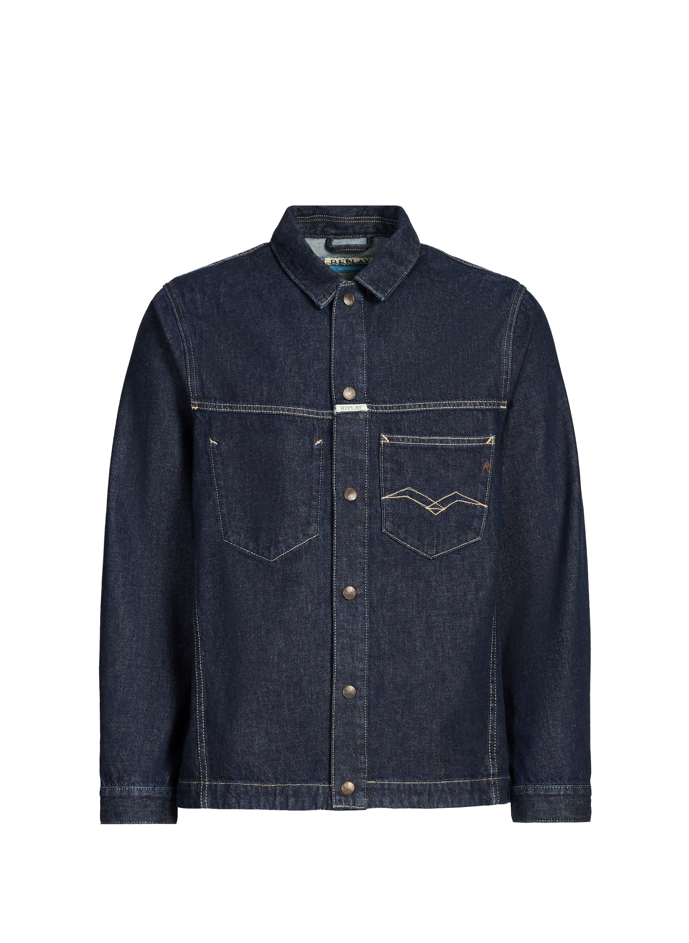 Veste droite en denim de coton REPLAY Bleu