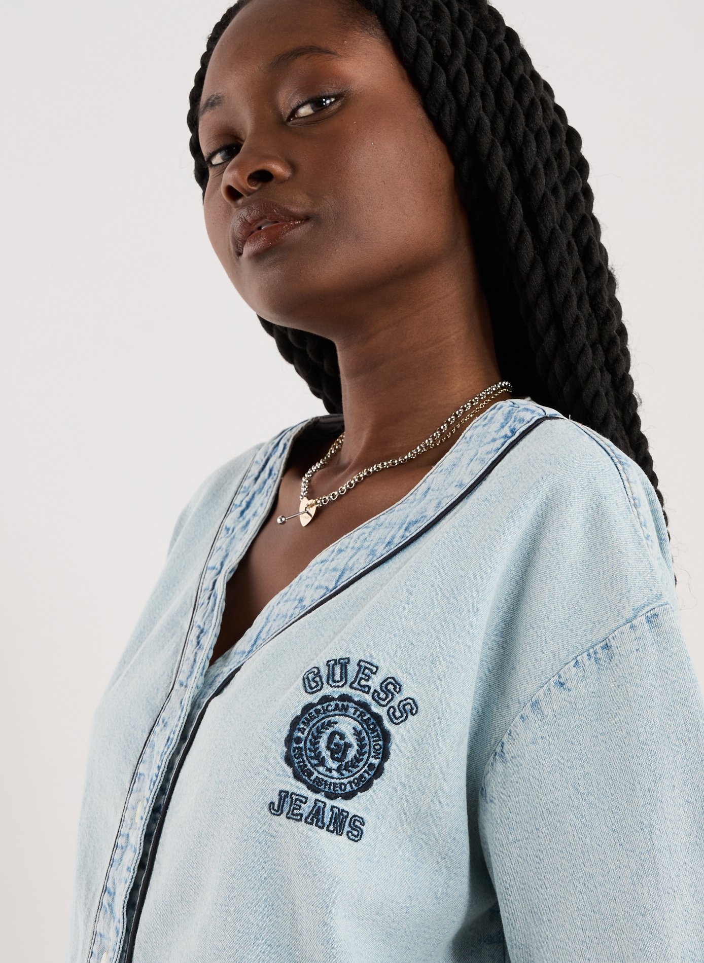 Cropped shirt GUESS Blue