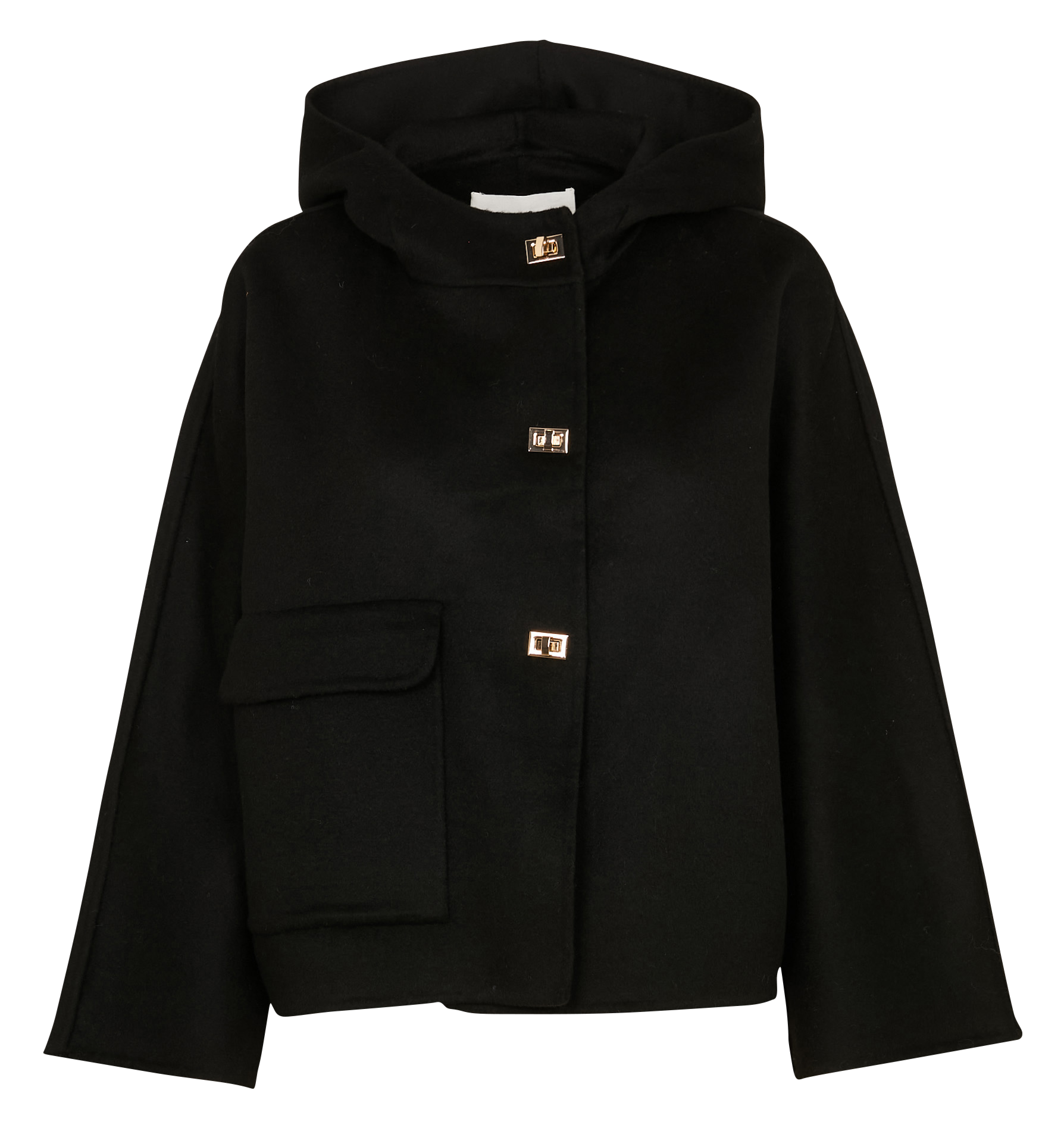 Manteau ample col montant en laine mélangée kove BA&SH Noir