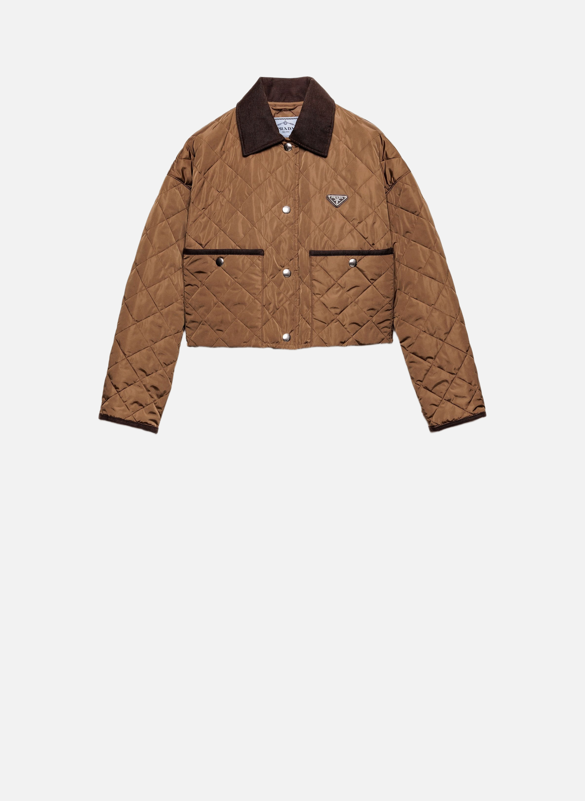 Veste courte en re-nylon léger PRADA Marron