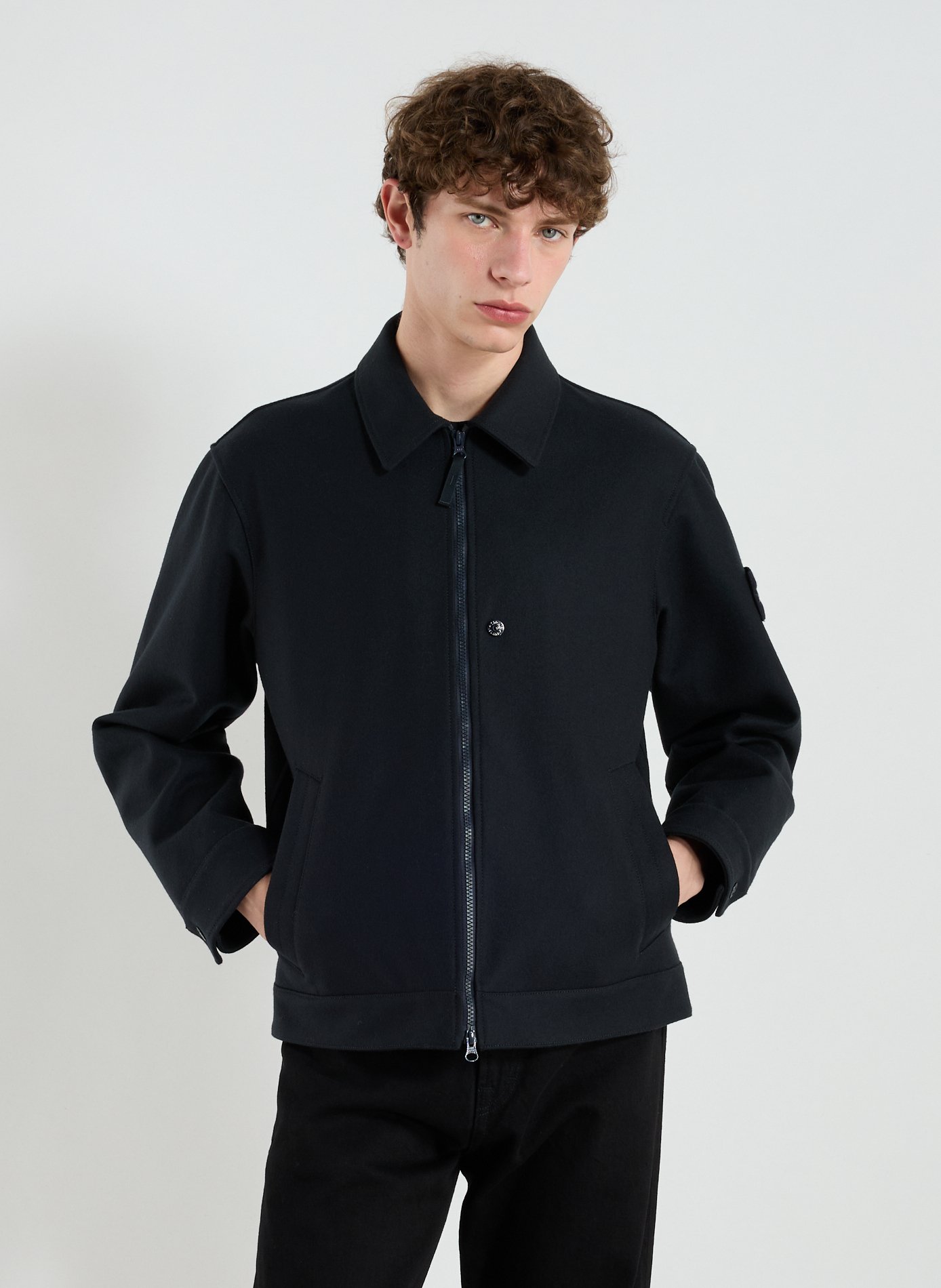 STONE ISLAND Straight classic collar shirt Blue