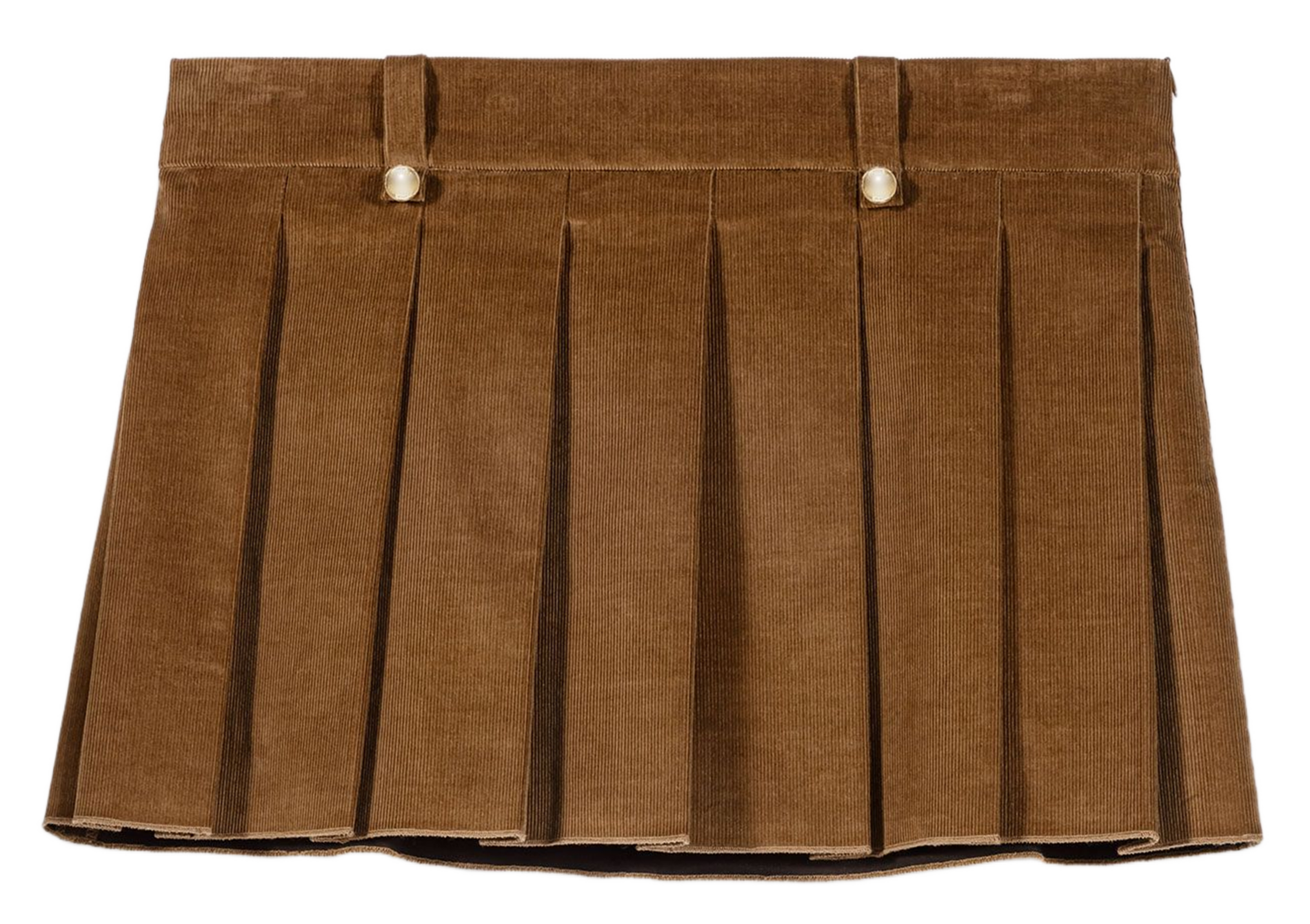 Jupe courte plissée en coton mélangé MAJE Marron