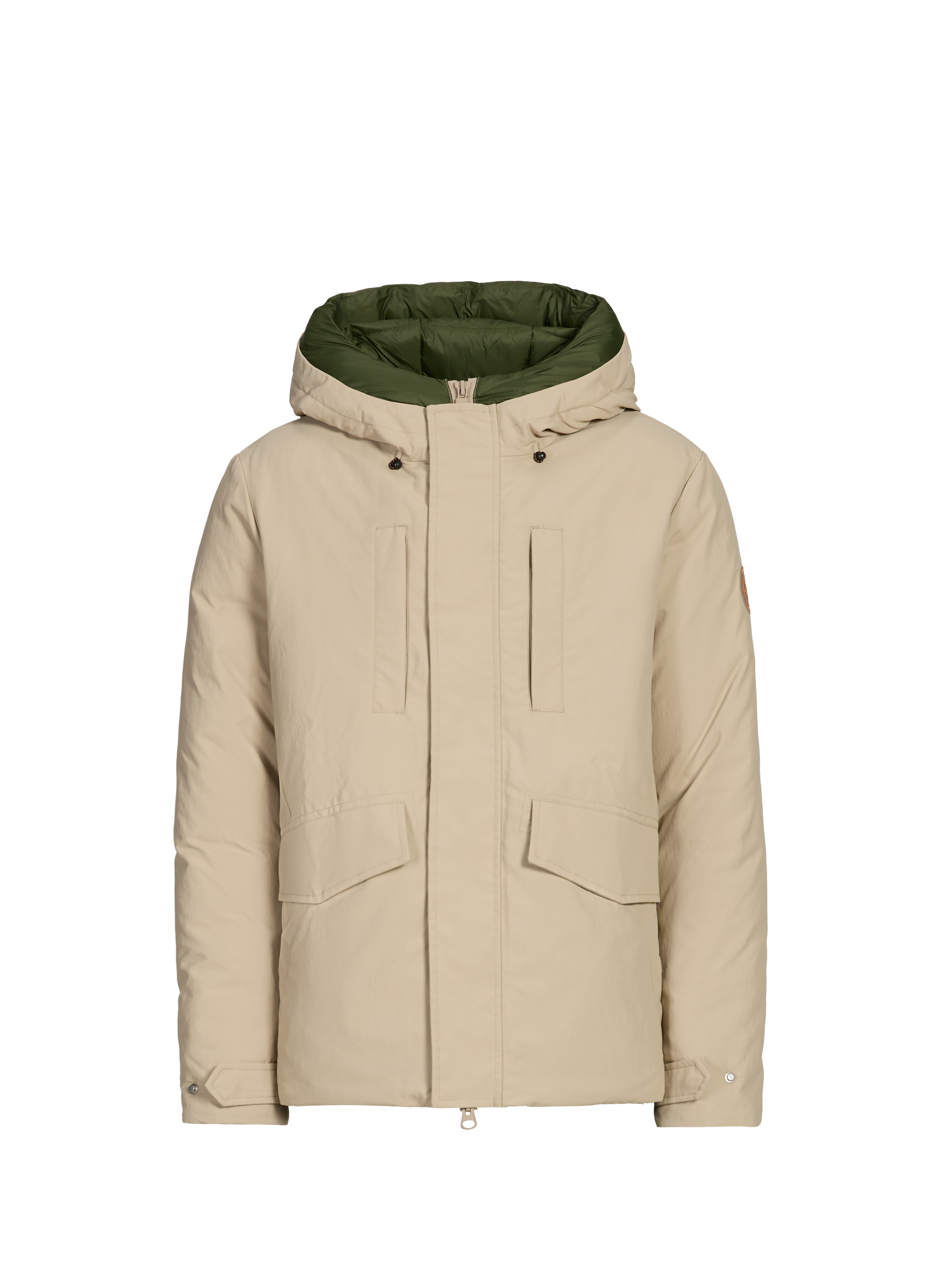 Parka Enzo droite à capuche  Beige by SAVE THE DUCK SAVE THE DUCK Parka Enzo droite à capuche  Beige