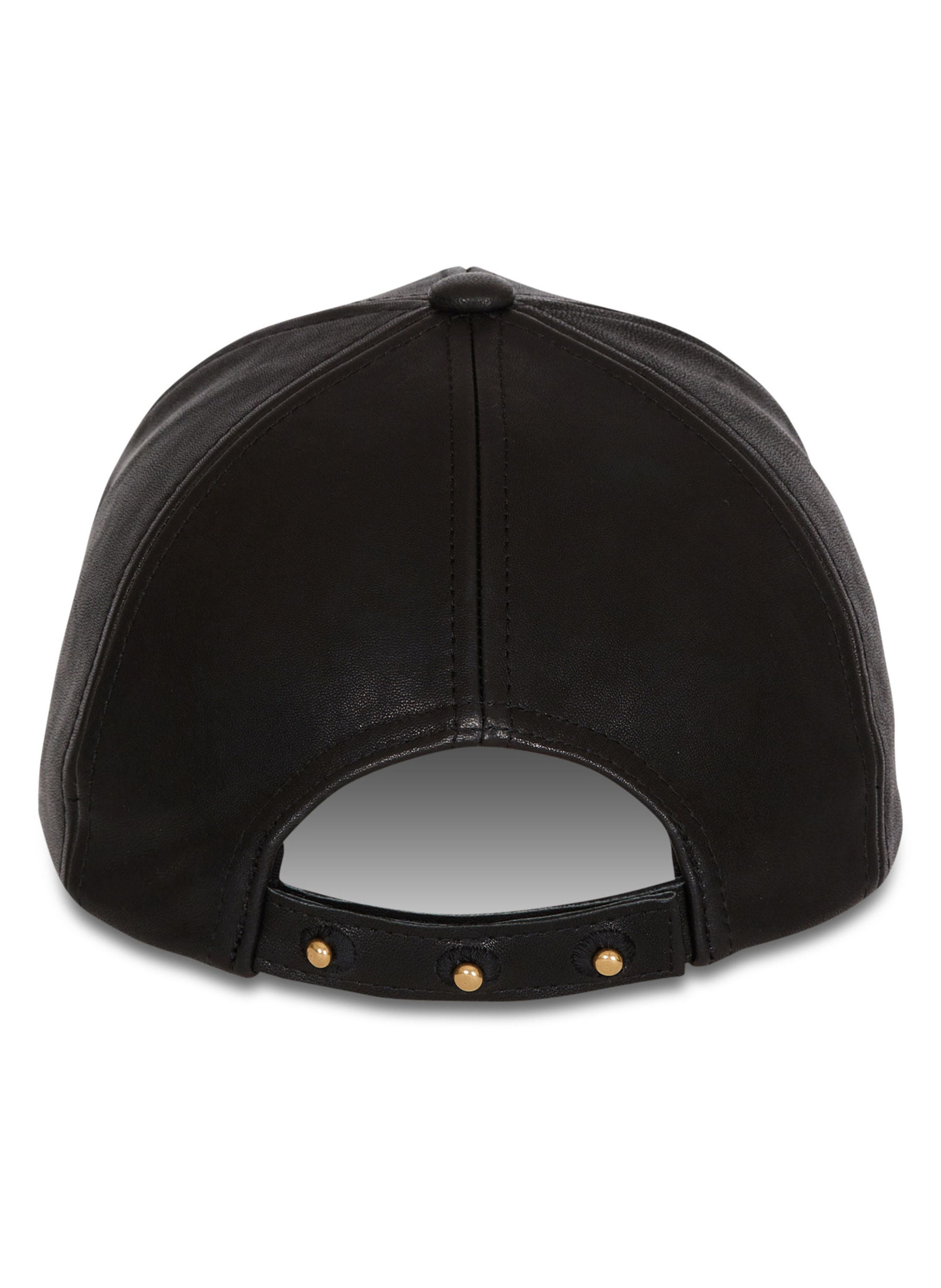 Casquette en cuir d’agneau BALMAIN Noir