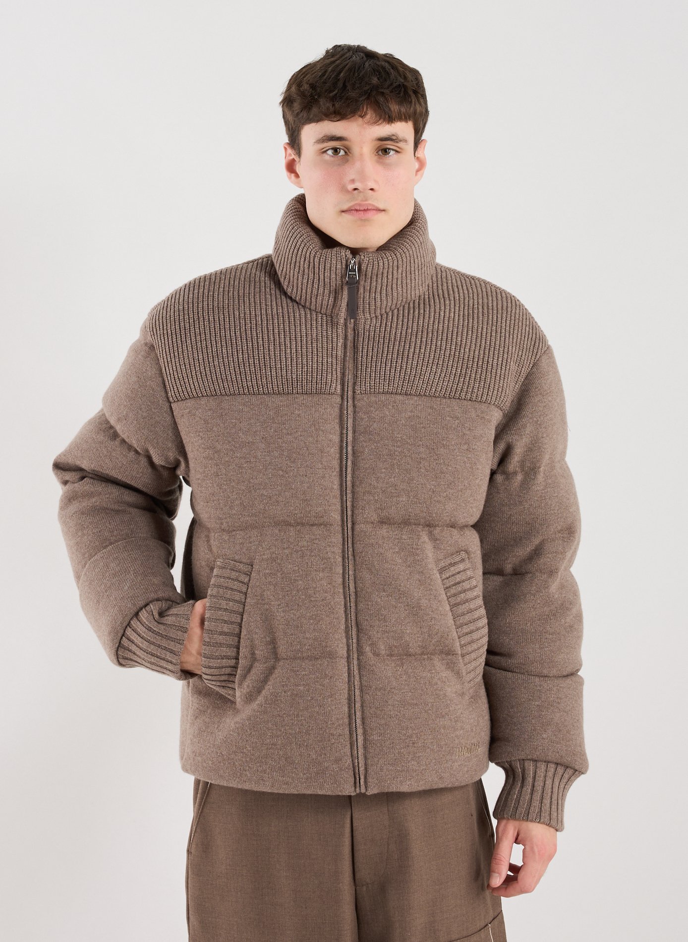 Doudoune col montant à capuche amovible MACKAGE Marron