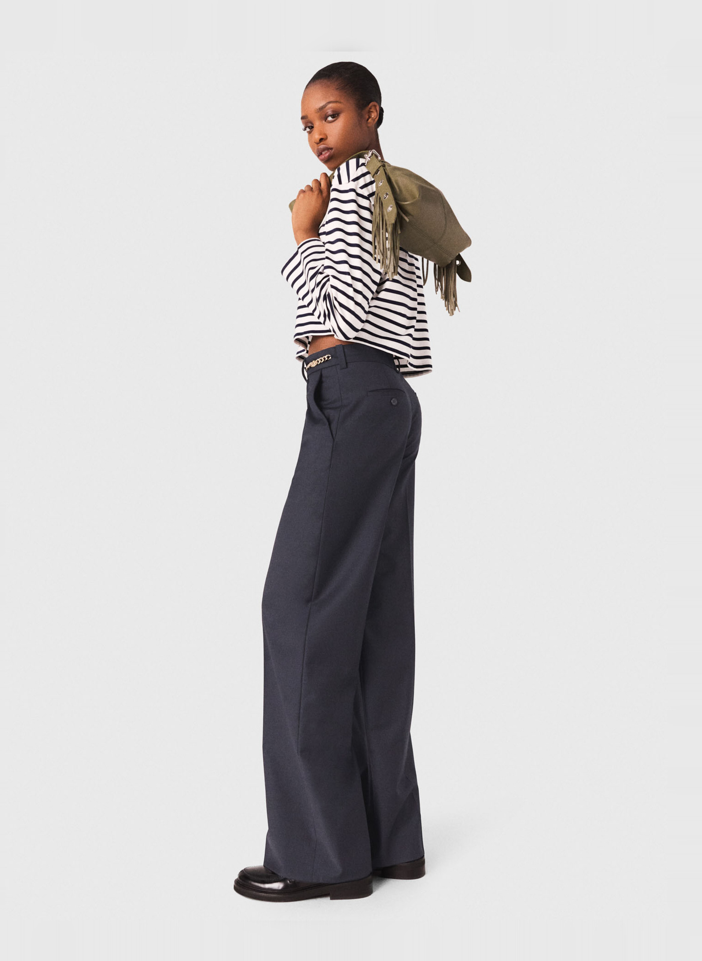 Pantalon tailleur droit MAJE Bleu