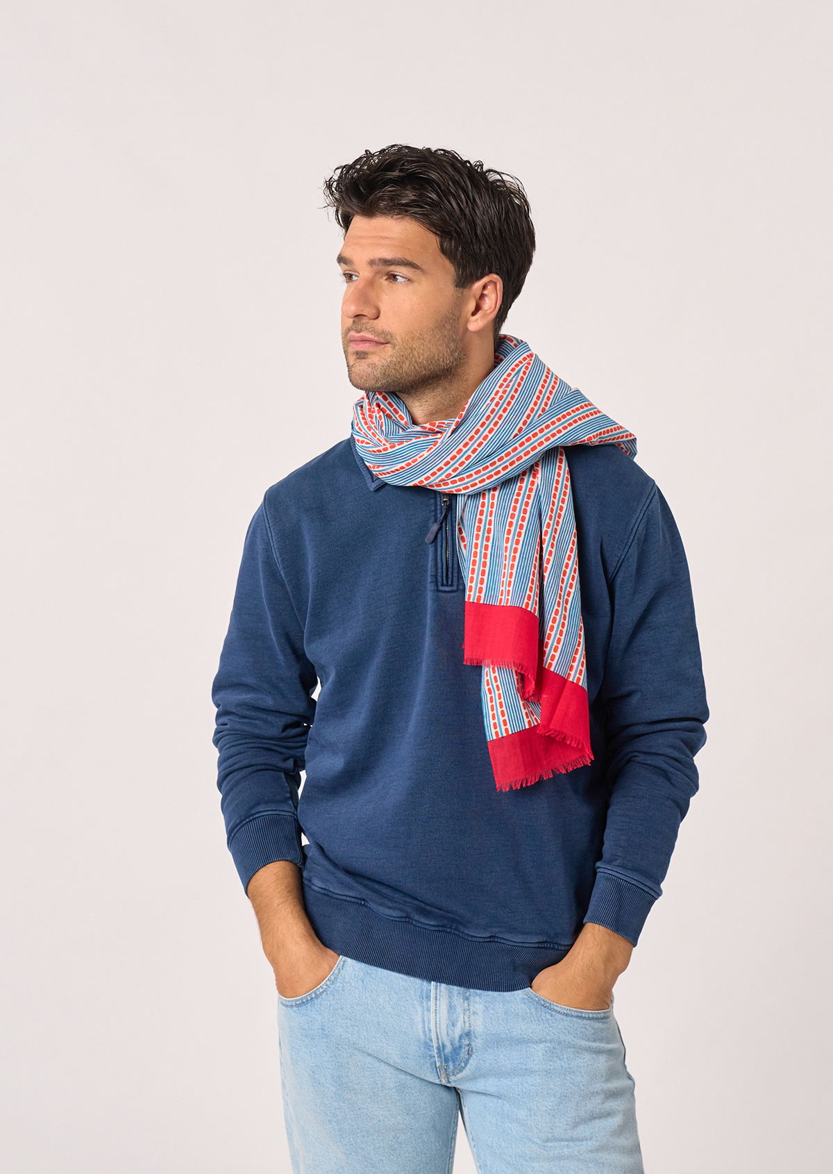 Foulard en coton biologique BILLYBELT Bleu