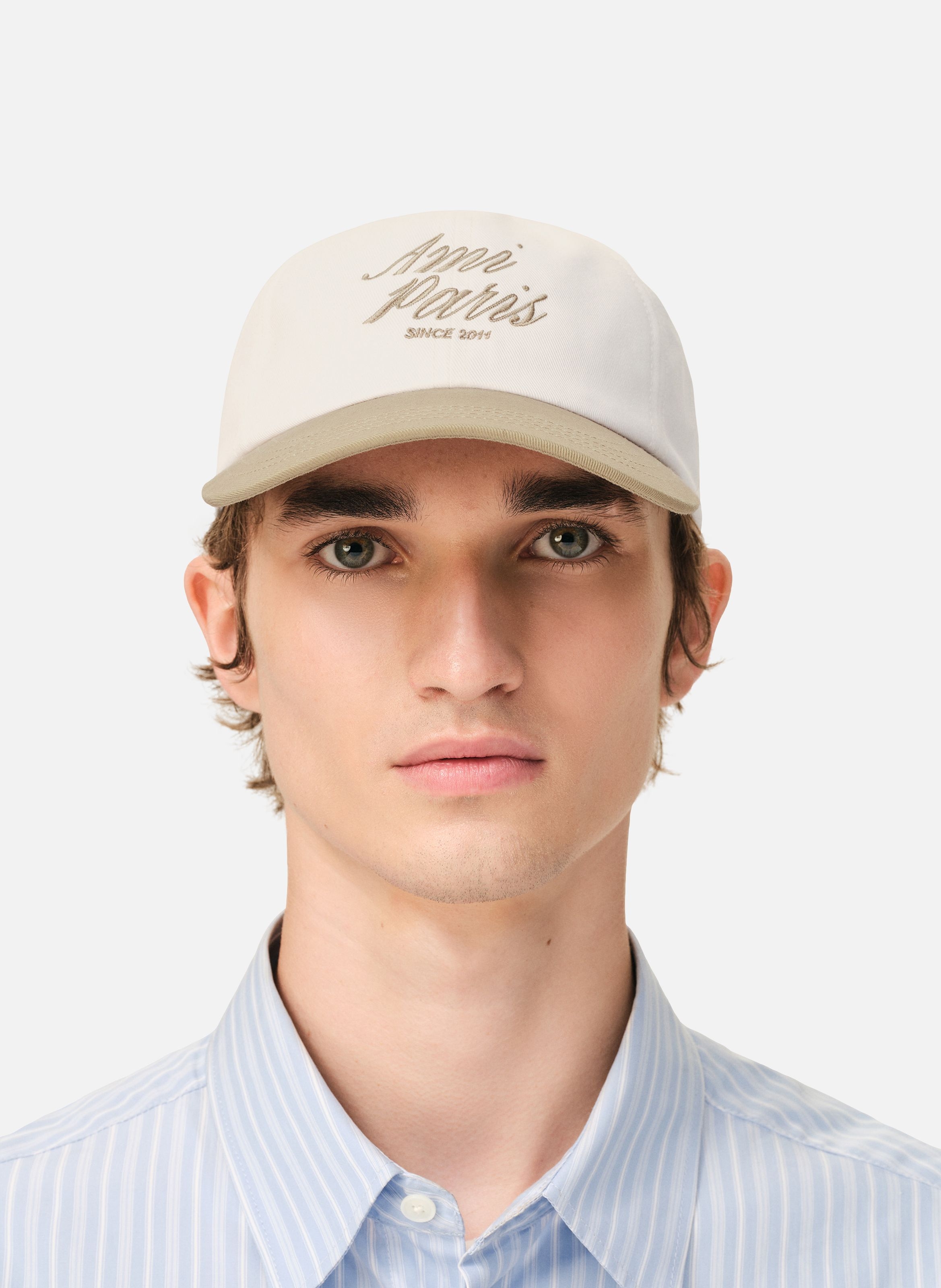 Casquette ami paris bicolore unisexe en coton AMI PARIS Beige