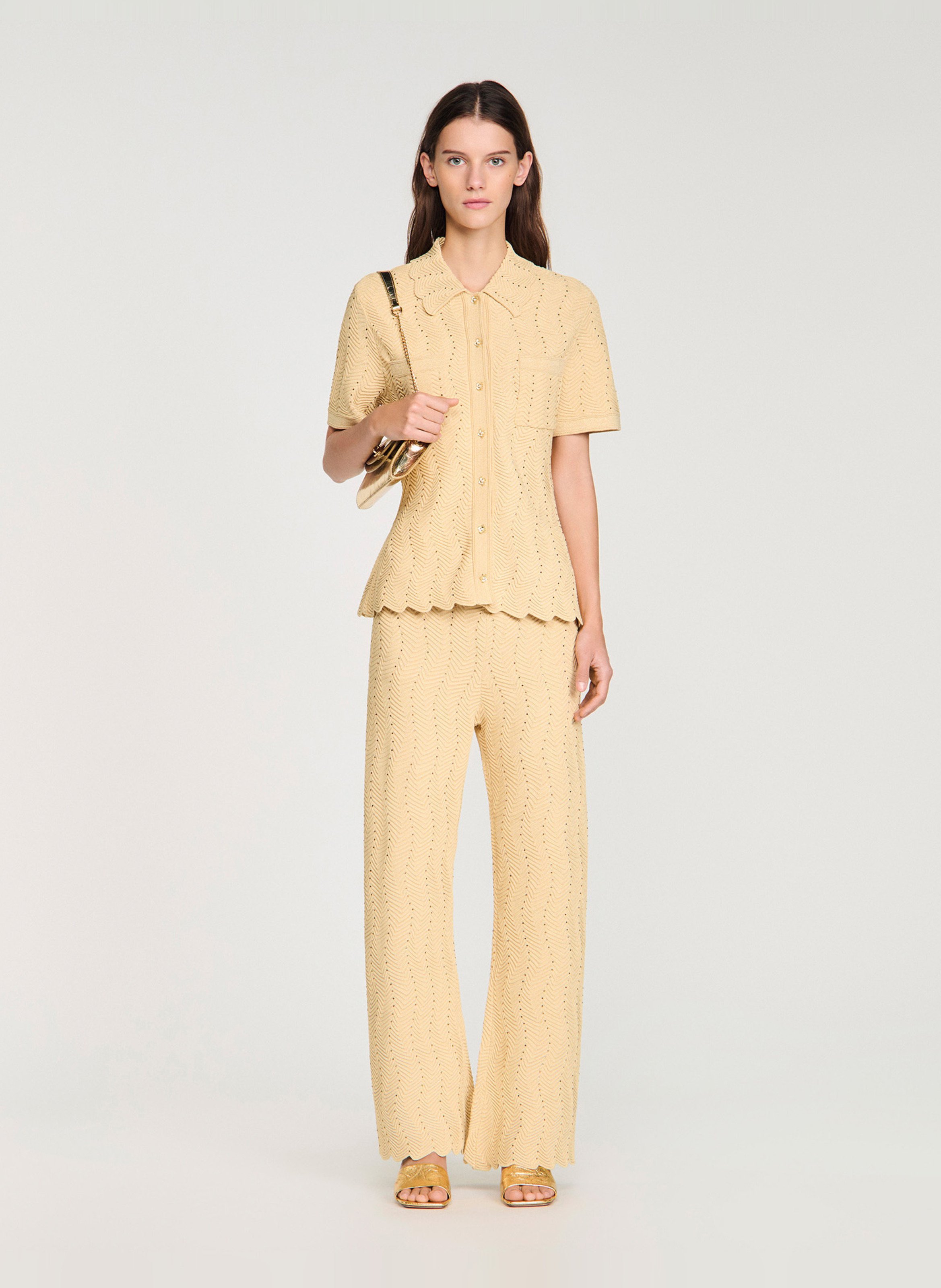 Cardigan col classique SANDRO Doré