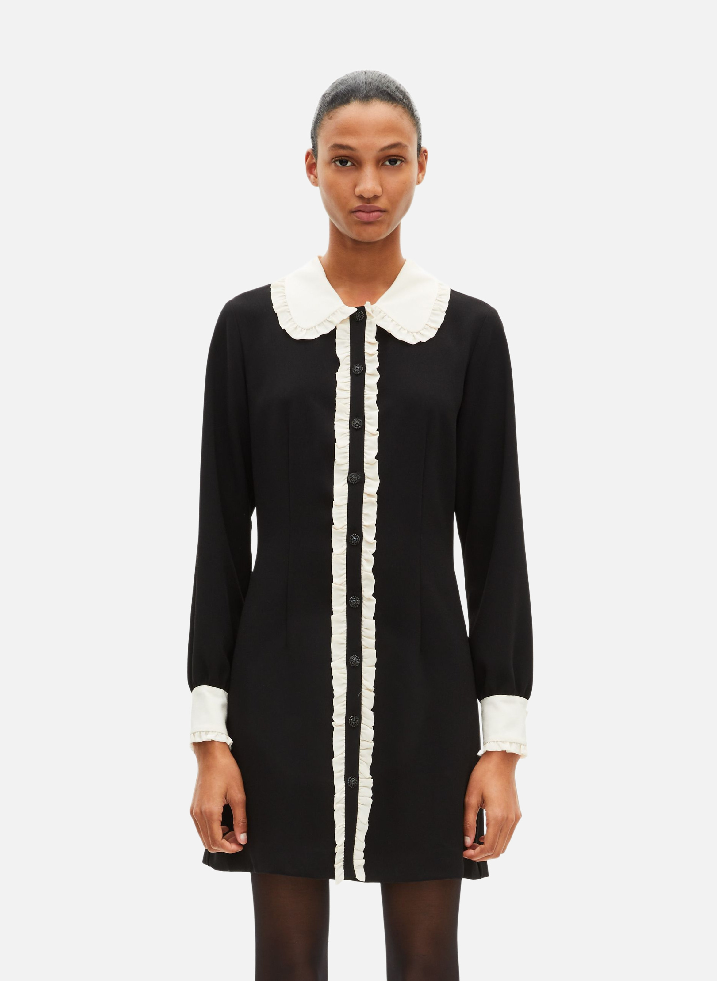 Robe courte col contrasté THE KOOPLES Noir
