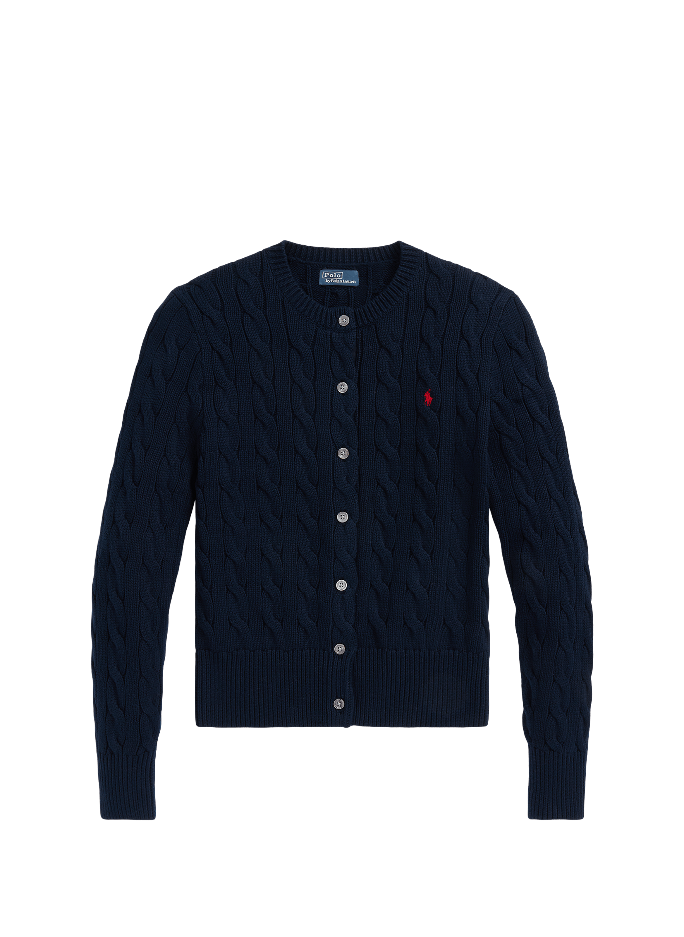 Cardigan cintré torsadé en coton POLO RALPH LAUREN Bleu