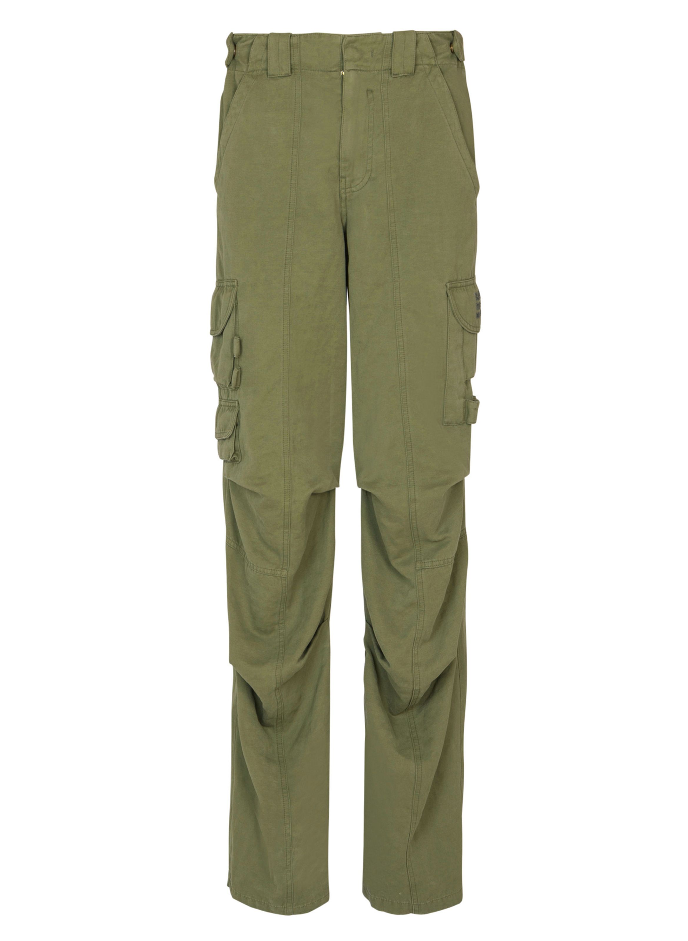 Pantalon cargo balmain stamp en coton et lin BALMAIN Vert