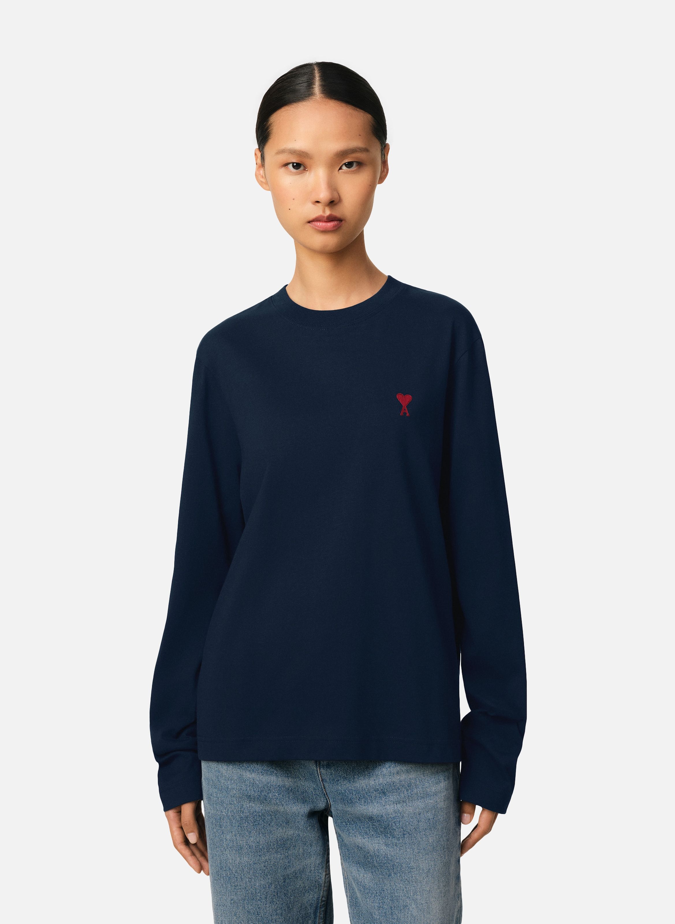 T-shirt Manches Longues Ami de Coeur Rouge unisexe AMI PARIS Bleu