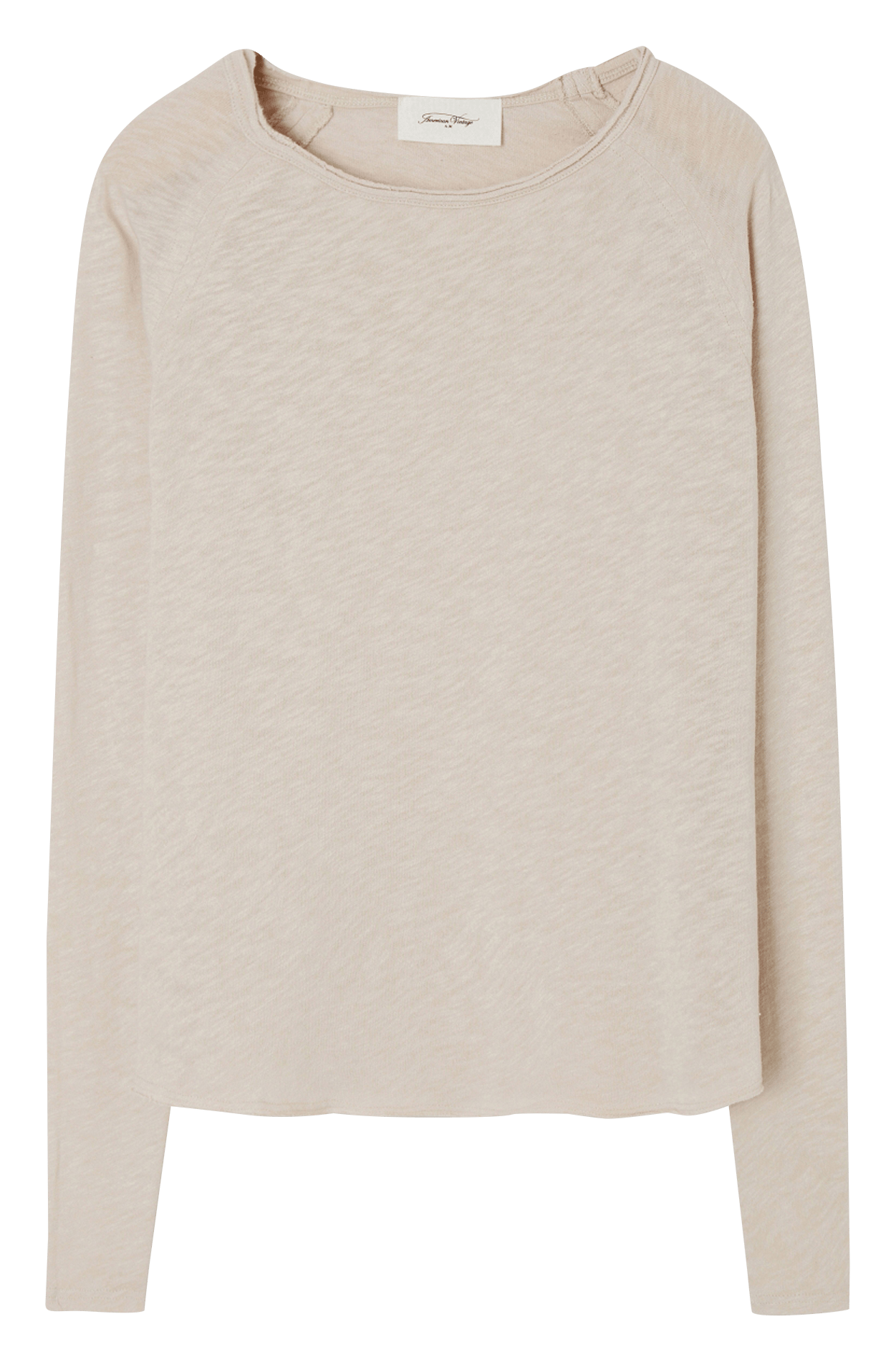 Tee-shirt à col bateau en coton sonoma AMERICAN VINTAGE Beige