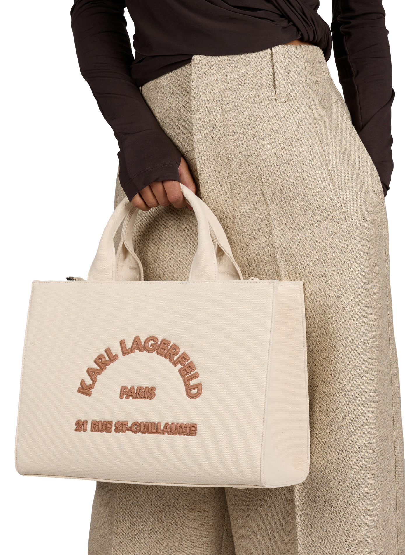 Tote bag 21 rue St-Guillaume KARL LAGERFELD Brown