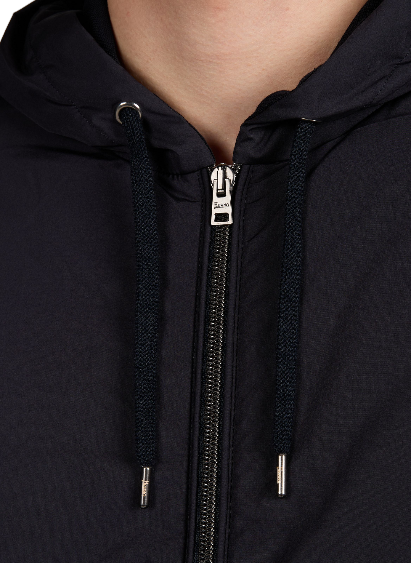 Light two-material hooded jacket HERNO Blue