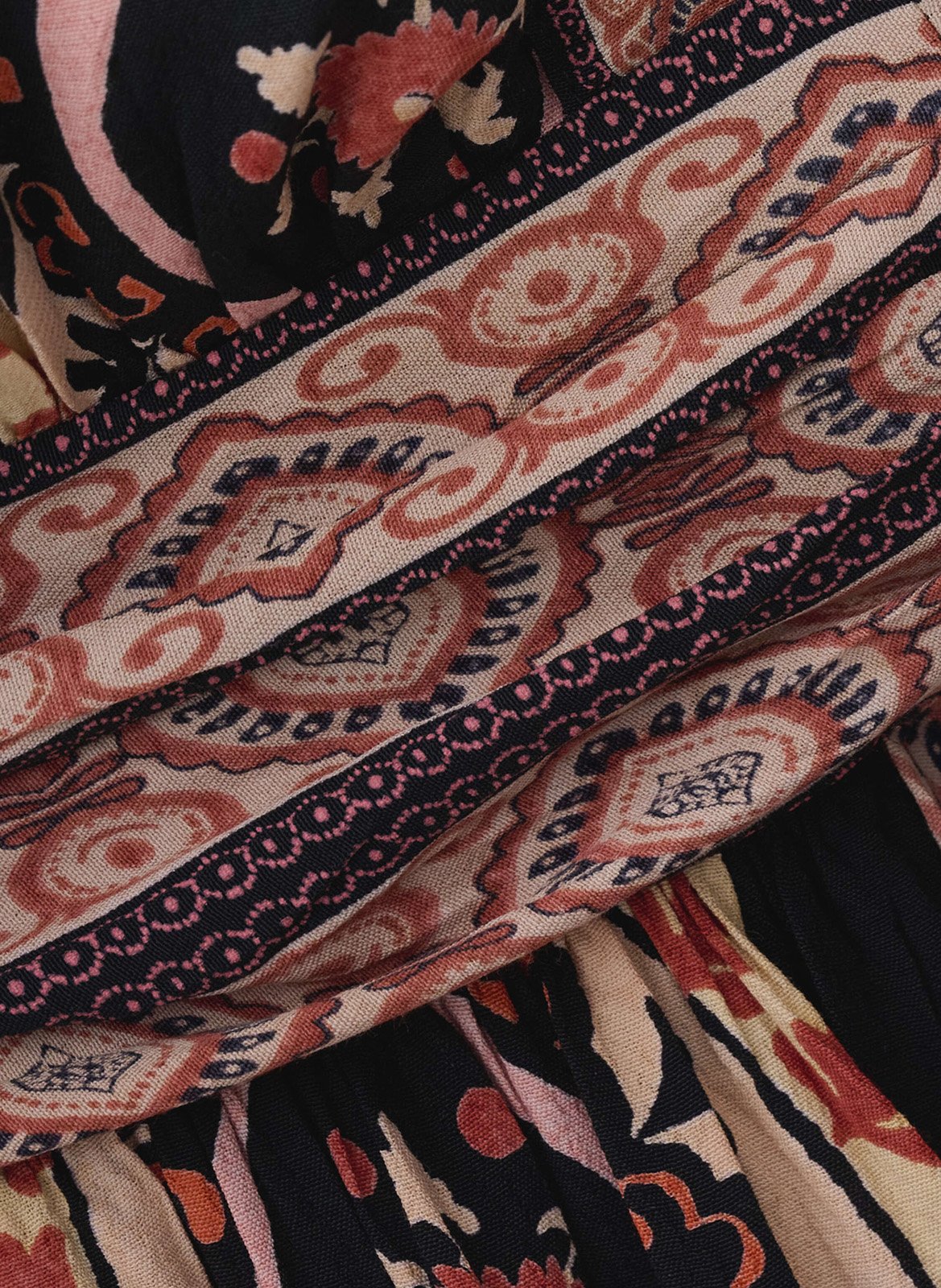 Robe longue ample col v imprimée vera BA&SH Noir