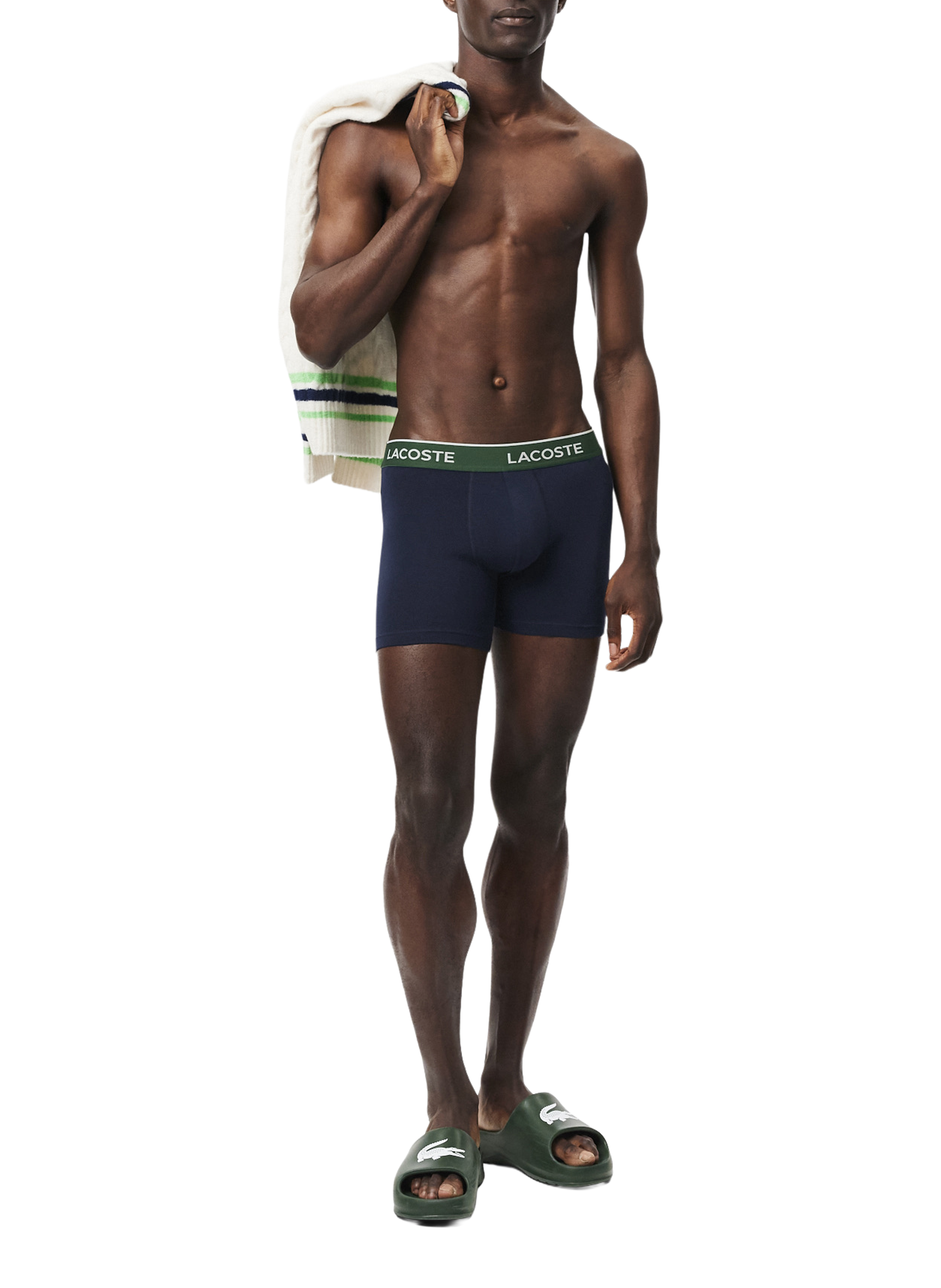 Set of three cotton-blend boxers LACOSTE Blue