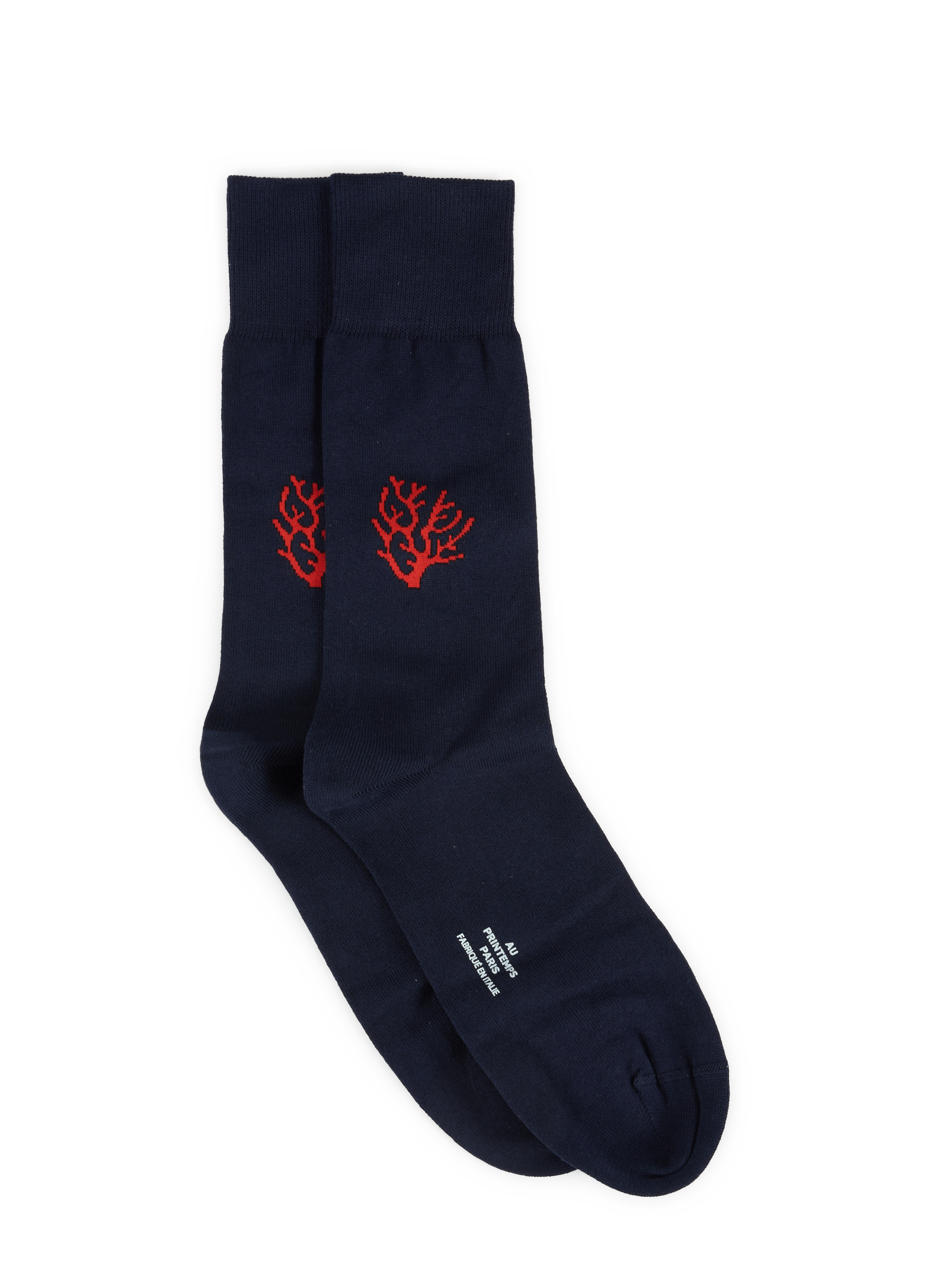 High coral print socks in blended cotton AU PRINTEMPS PARIS Blue