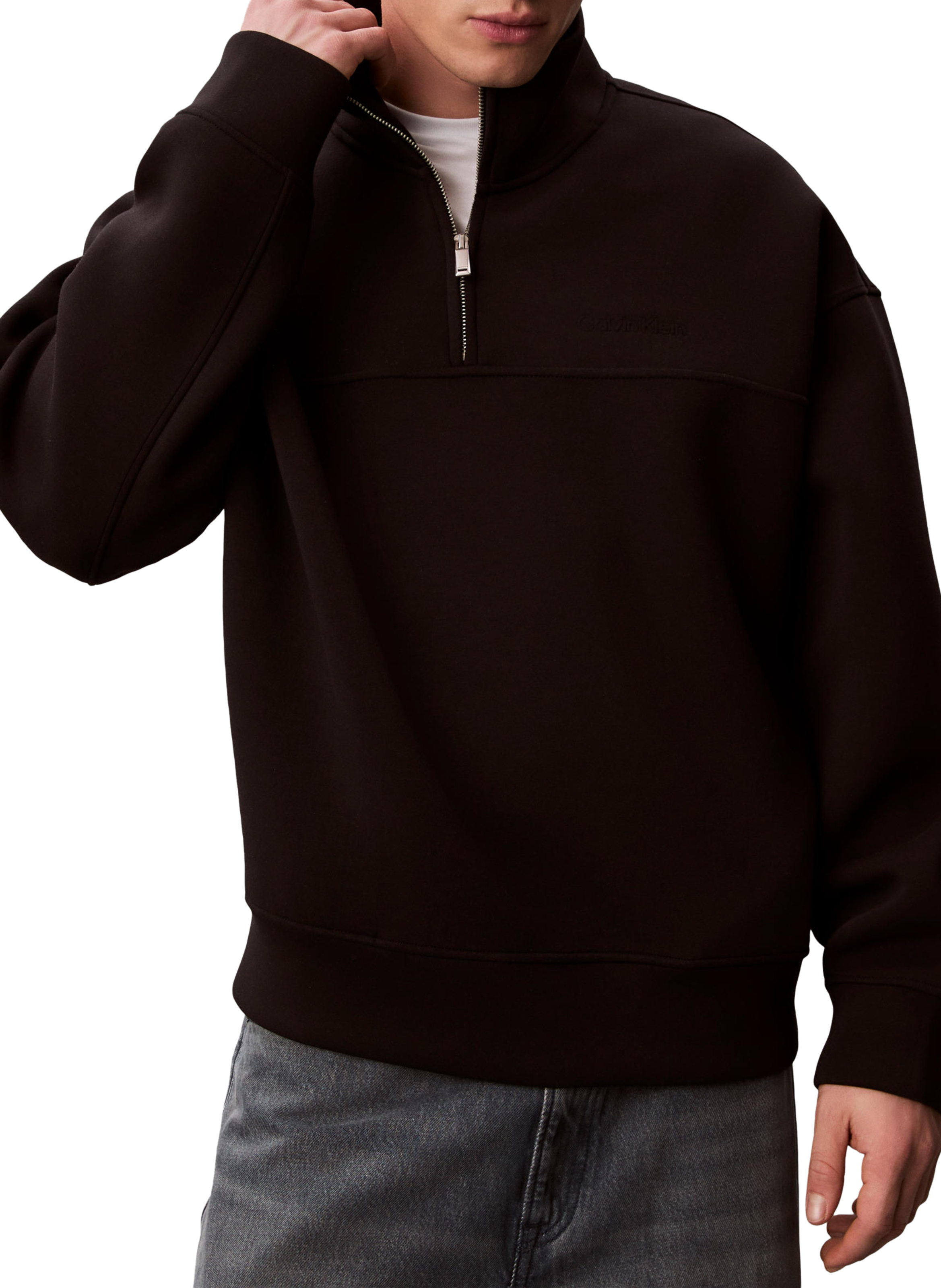 Sweatshirt mit Stehkragen und Reißverschluss CALVIN KLEIN Schwarz