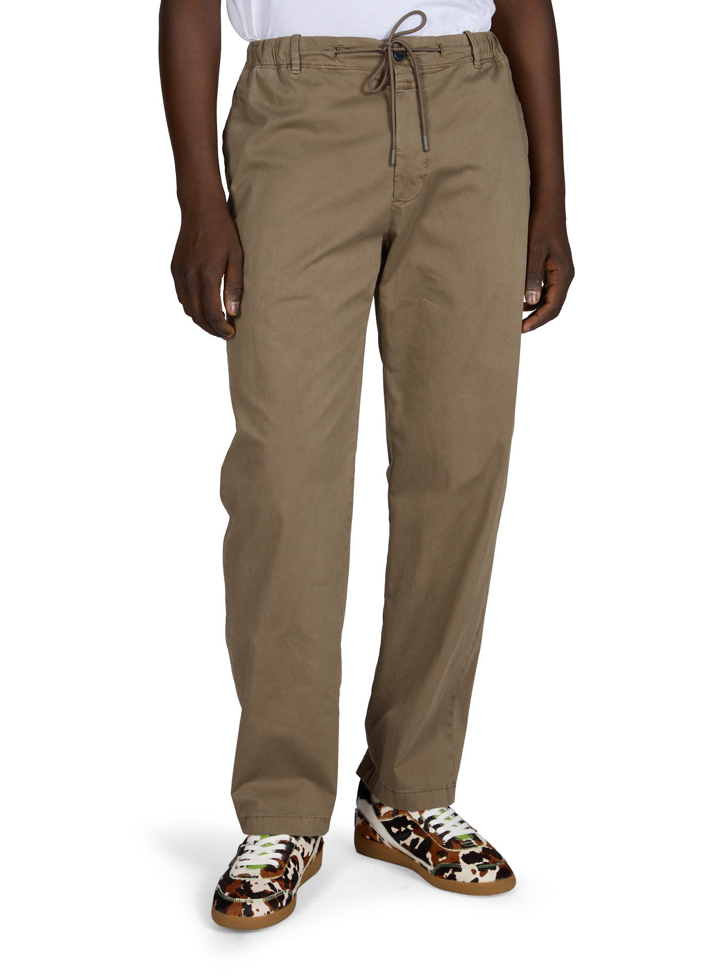 Pantalon ample à taille mi-haute en coton mélangé CLOSED Gris