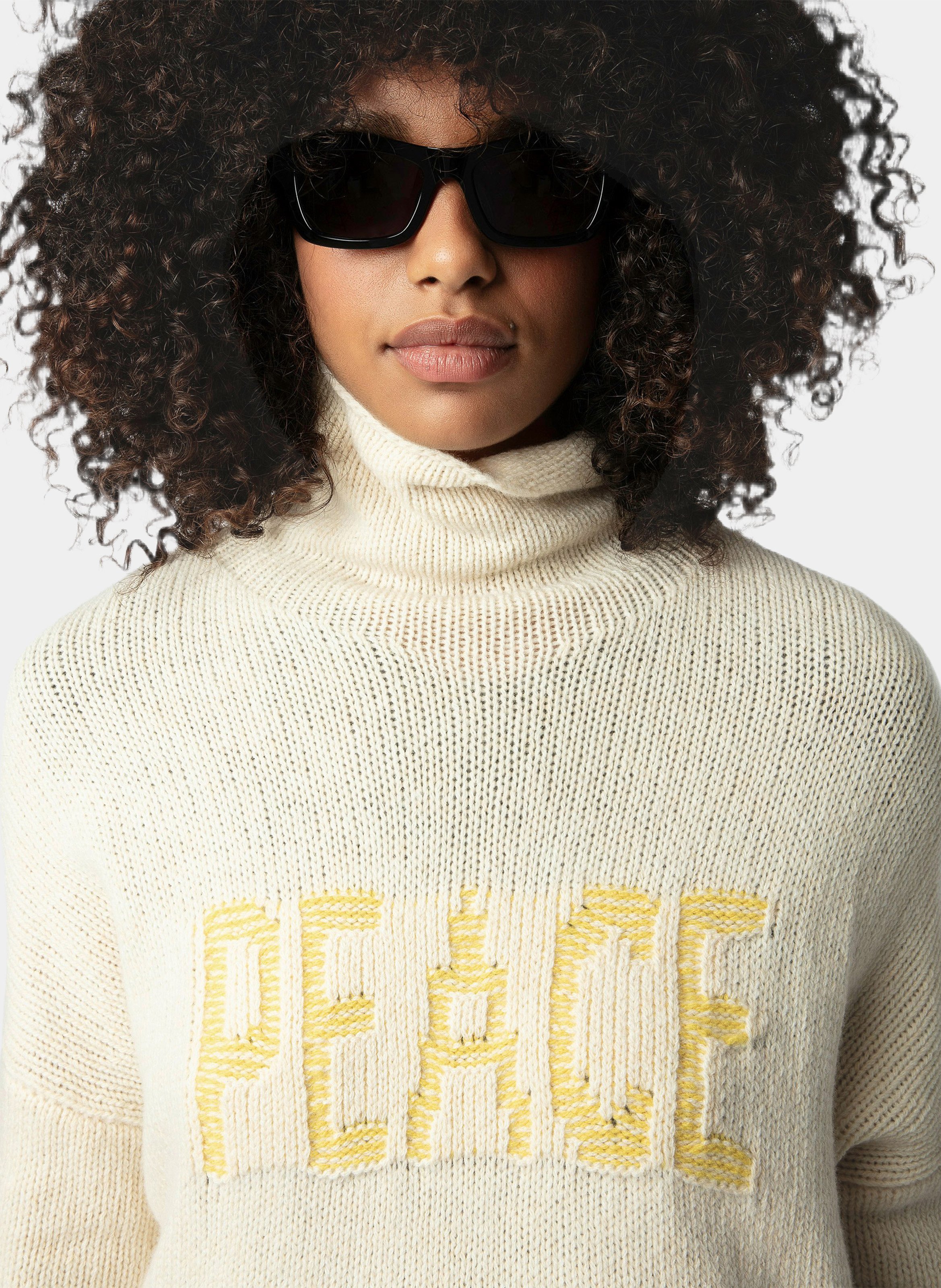 Pull col montant ample en laine almy ZADIG&VOLTAIRE Beige