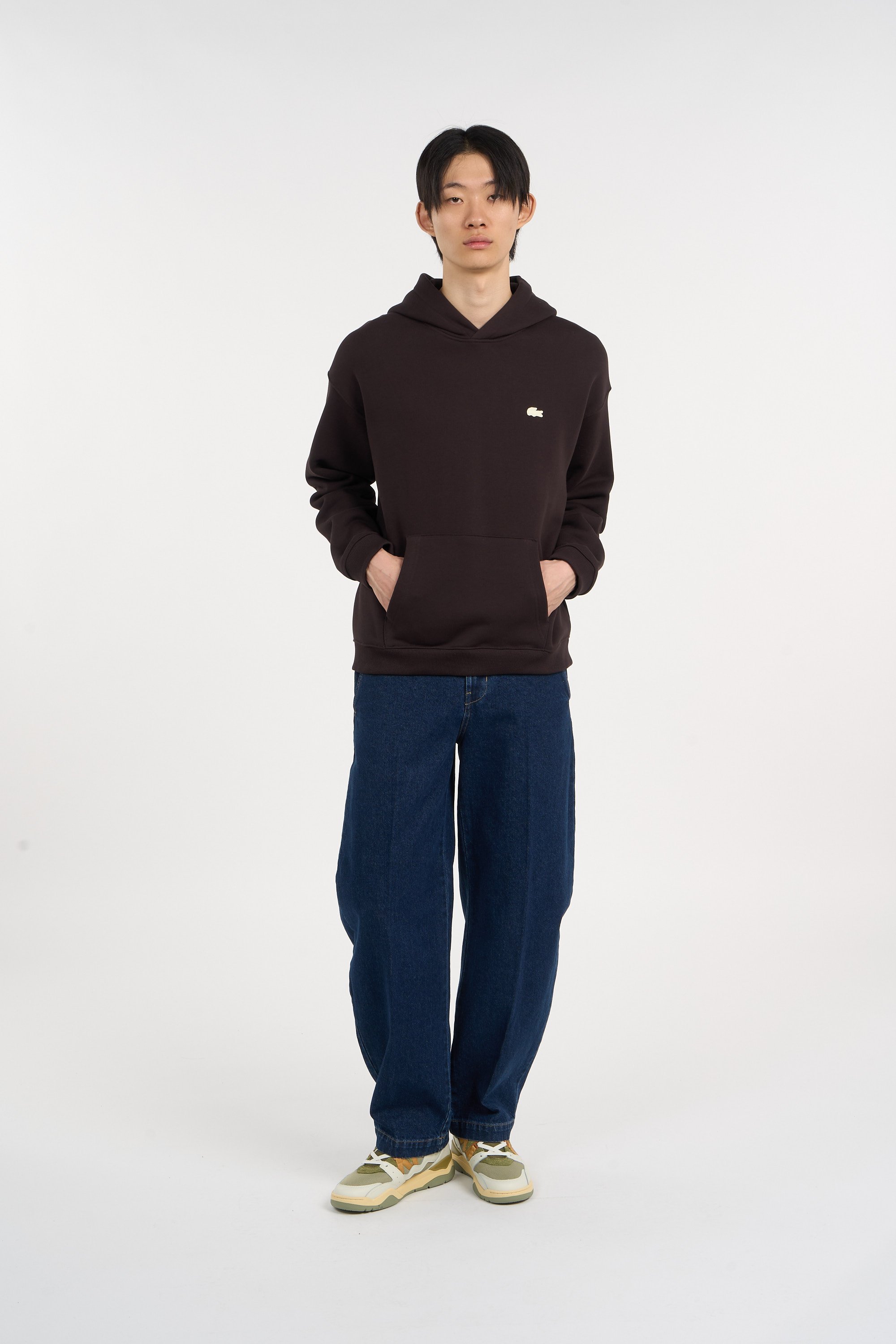 Hoodie sweatshirt LACOSTE Marron