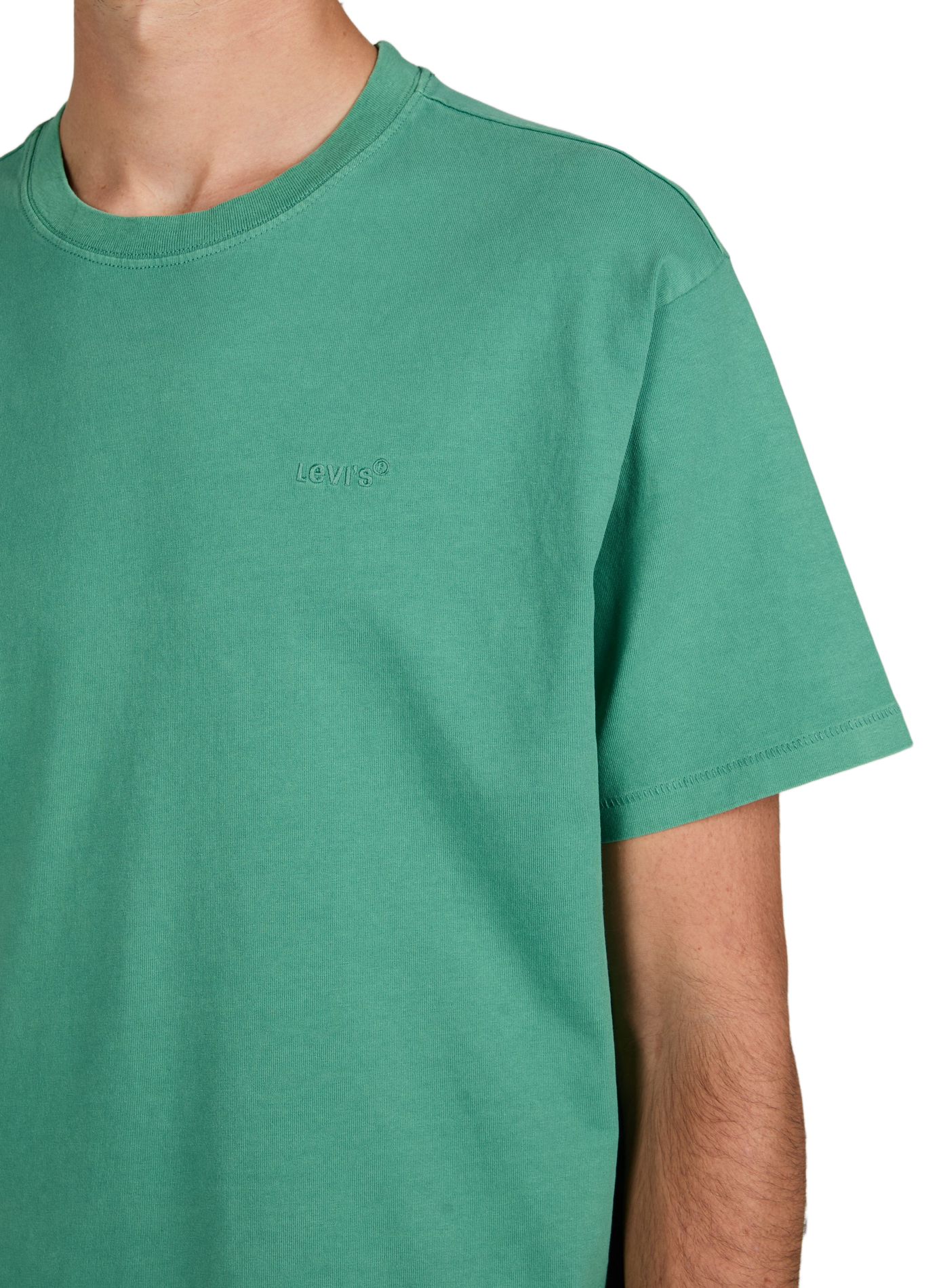 Round neck cotton t-shirt LEVI'S Green