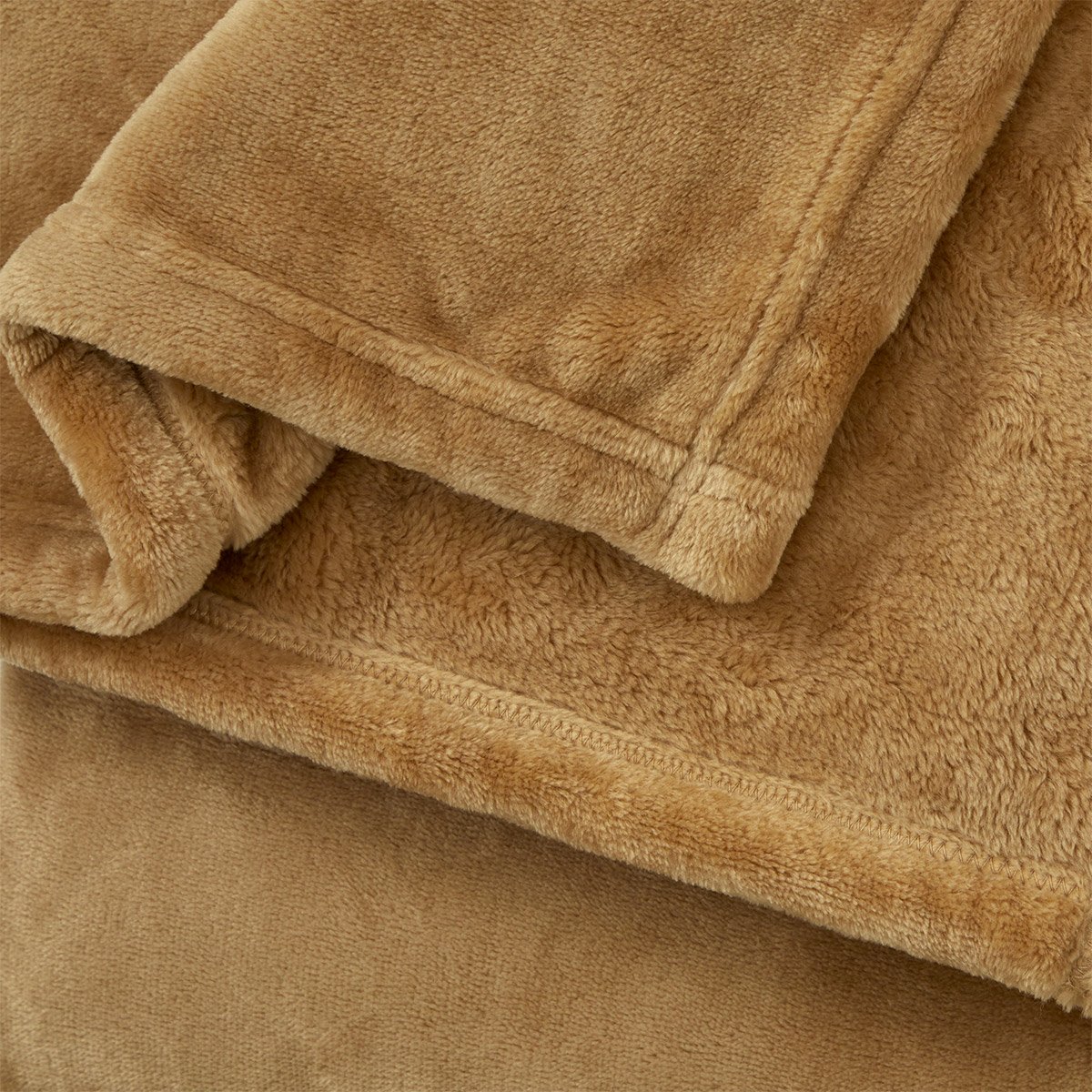 Plaid en polaire, castor DESFORGES Marron