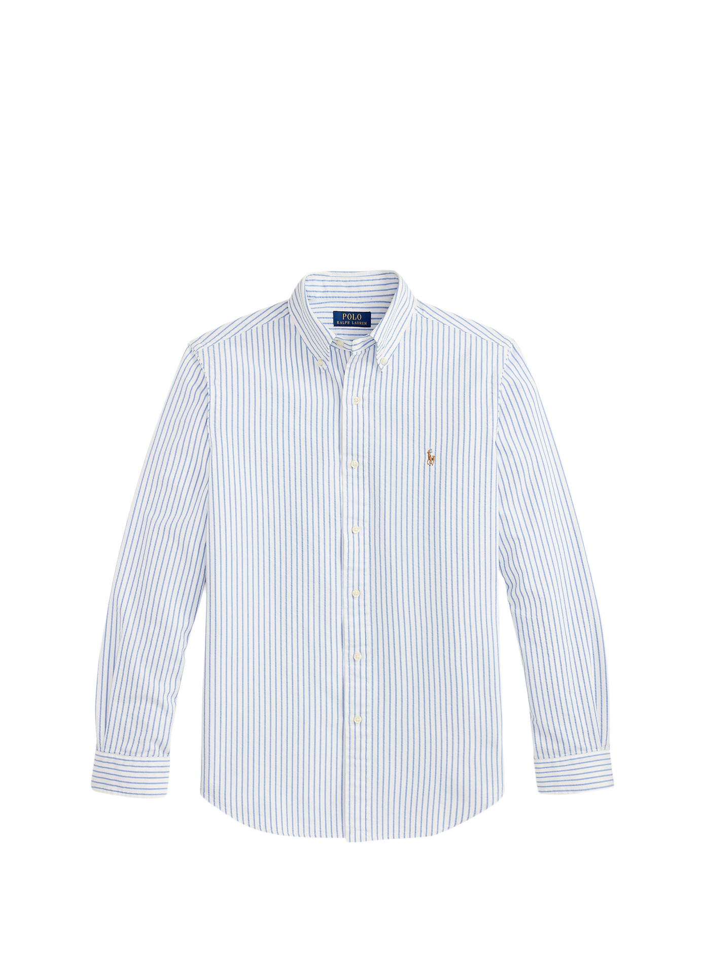 Straight striped cotton shirt  7124c white bsr blue