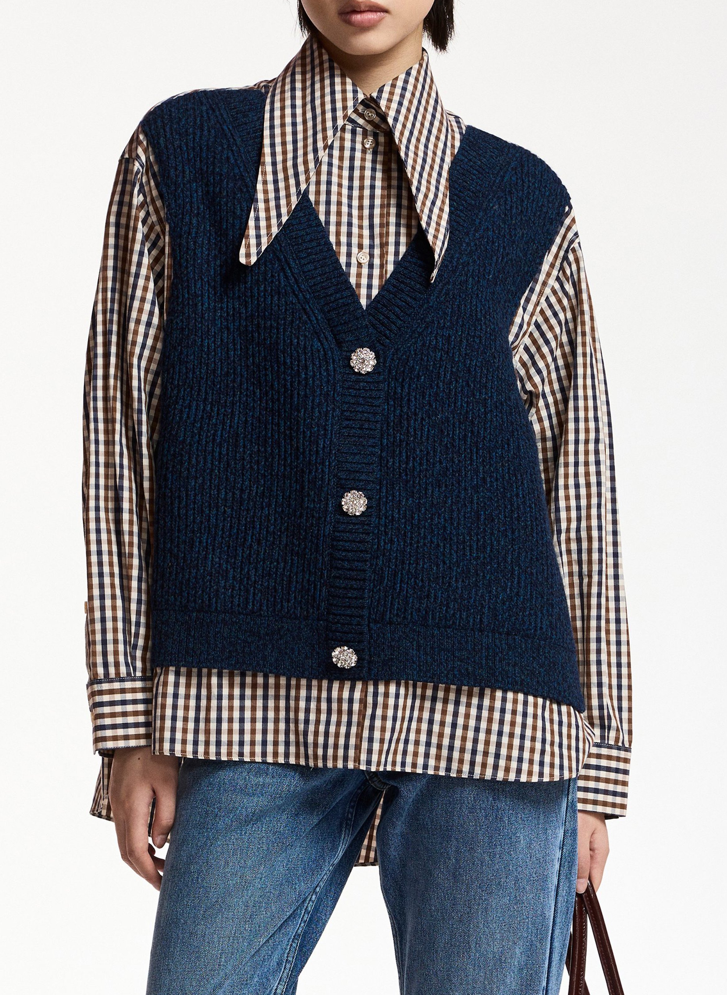 Chemise oversize superposée en laine kute ESSENTIEL ANTWERP Bleu