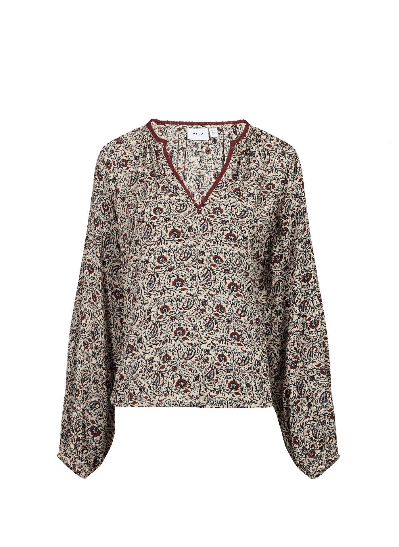 Soepelvallende bedrukte blouse VILA Beige