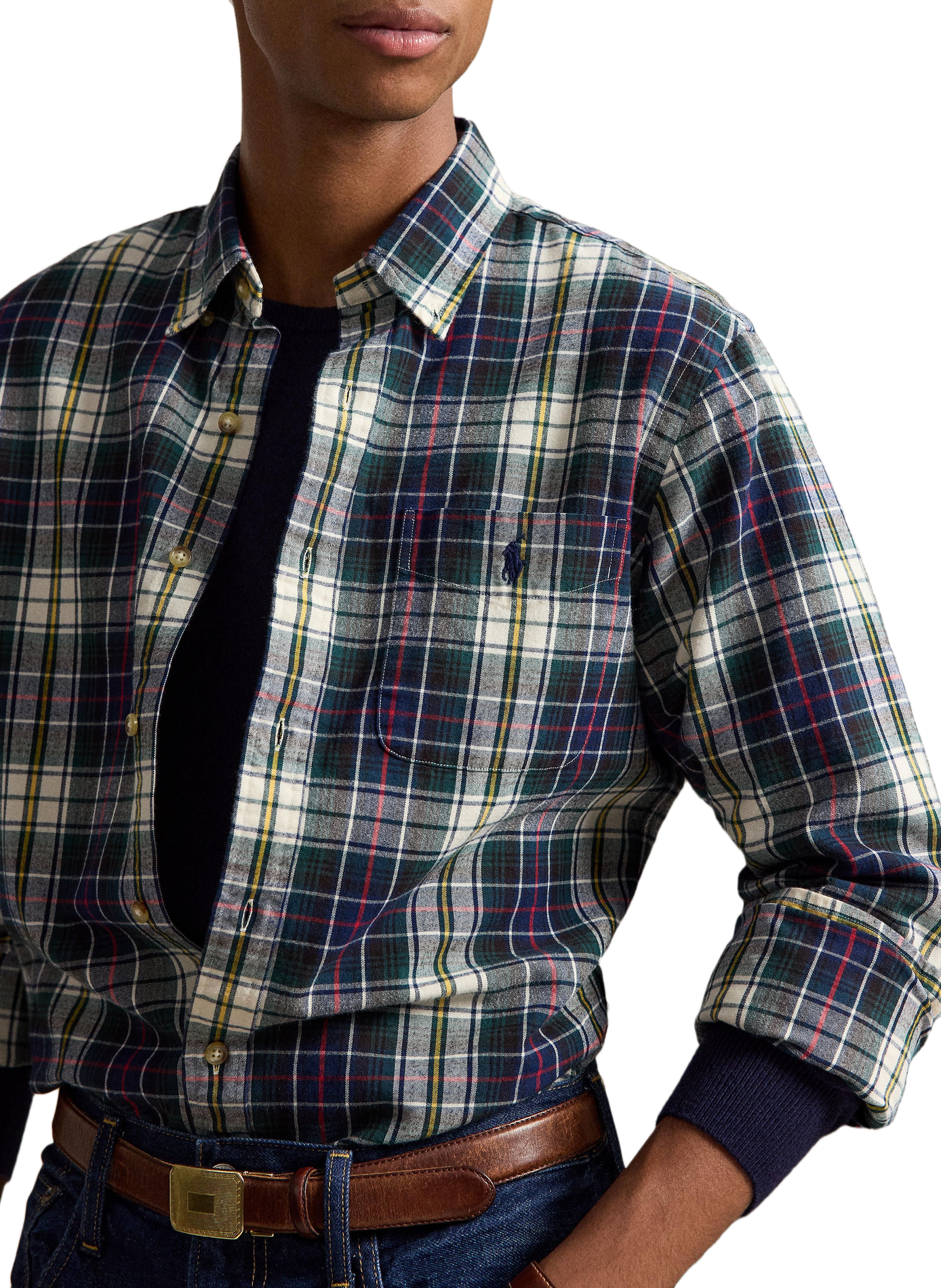 Chemise à carreaux en coton POLO RALPH LAUREN Bleu