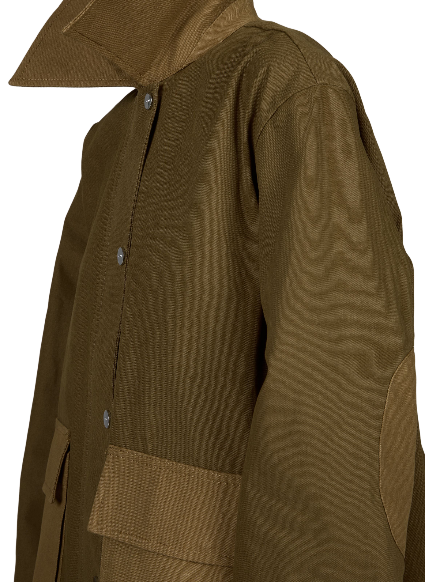 Mid-length cotton jacket GANNI Khaki