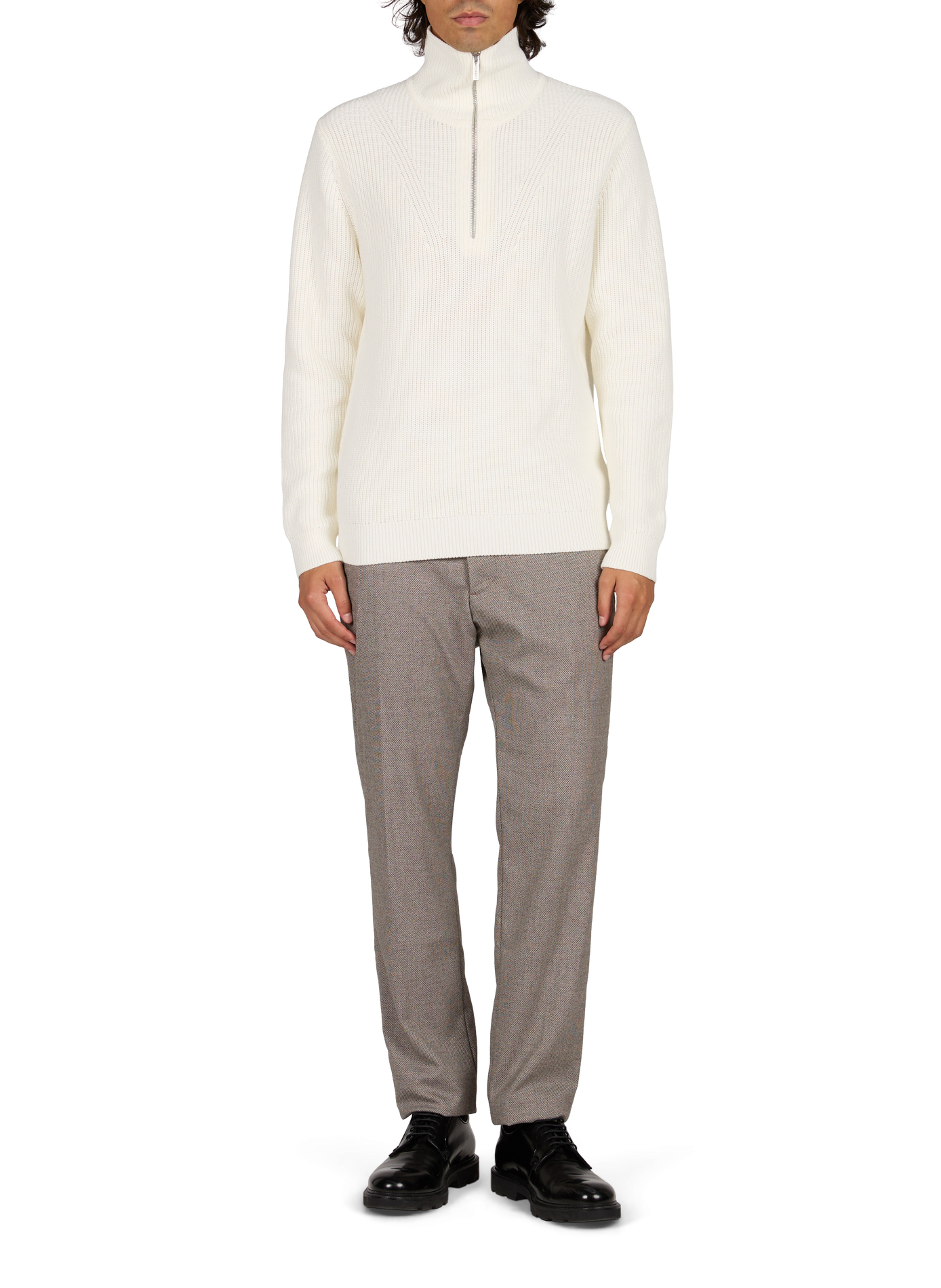Pull ample col zippé uni STRELLSON Beige