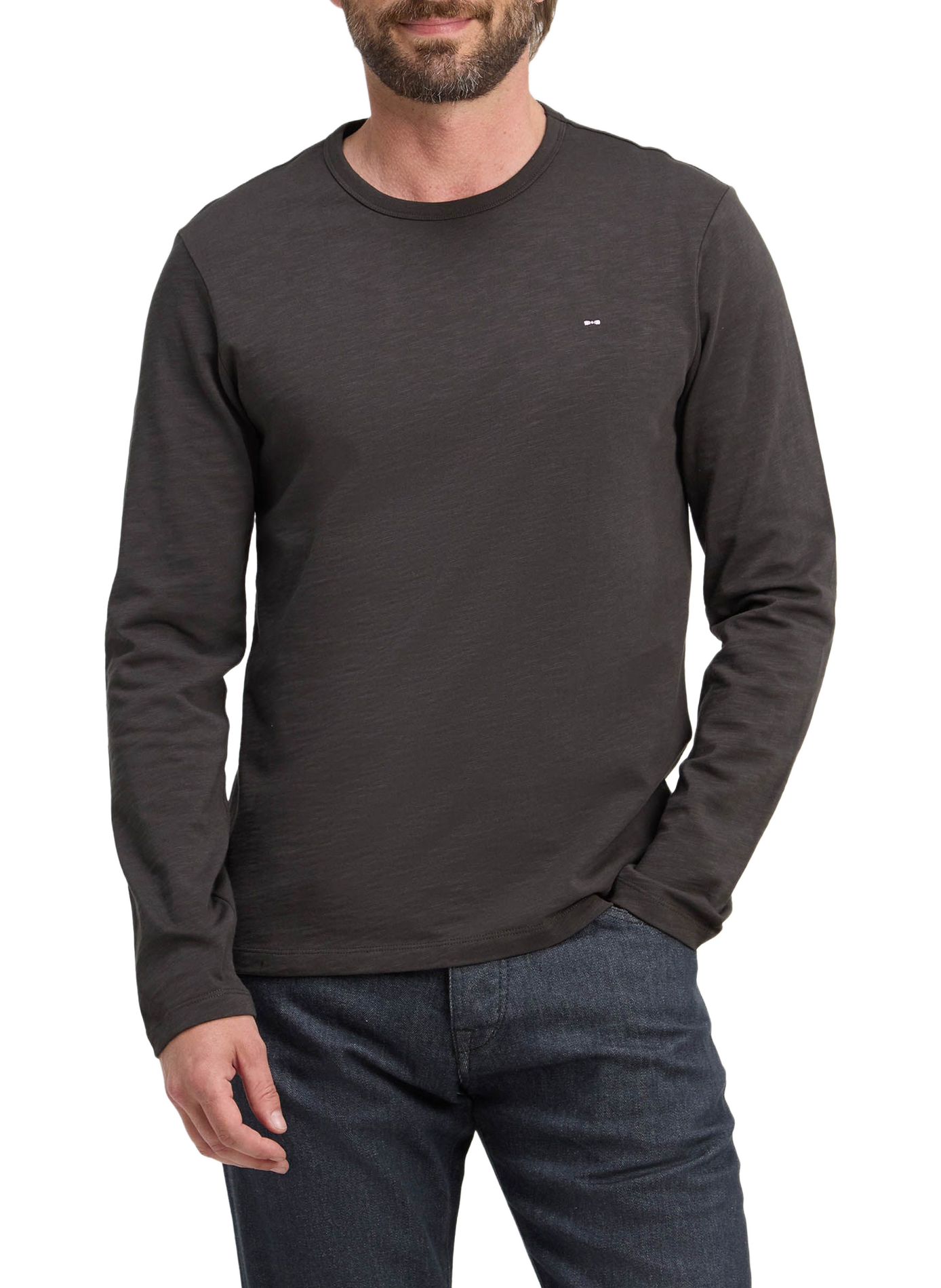 Tee-shirt col rond en coton EDEN PARK Bruin