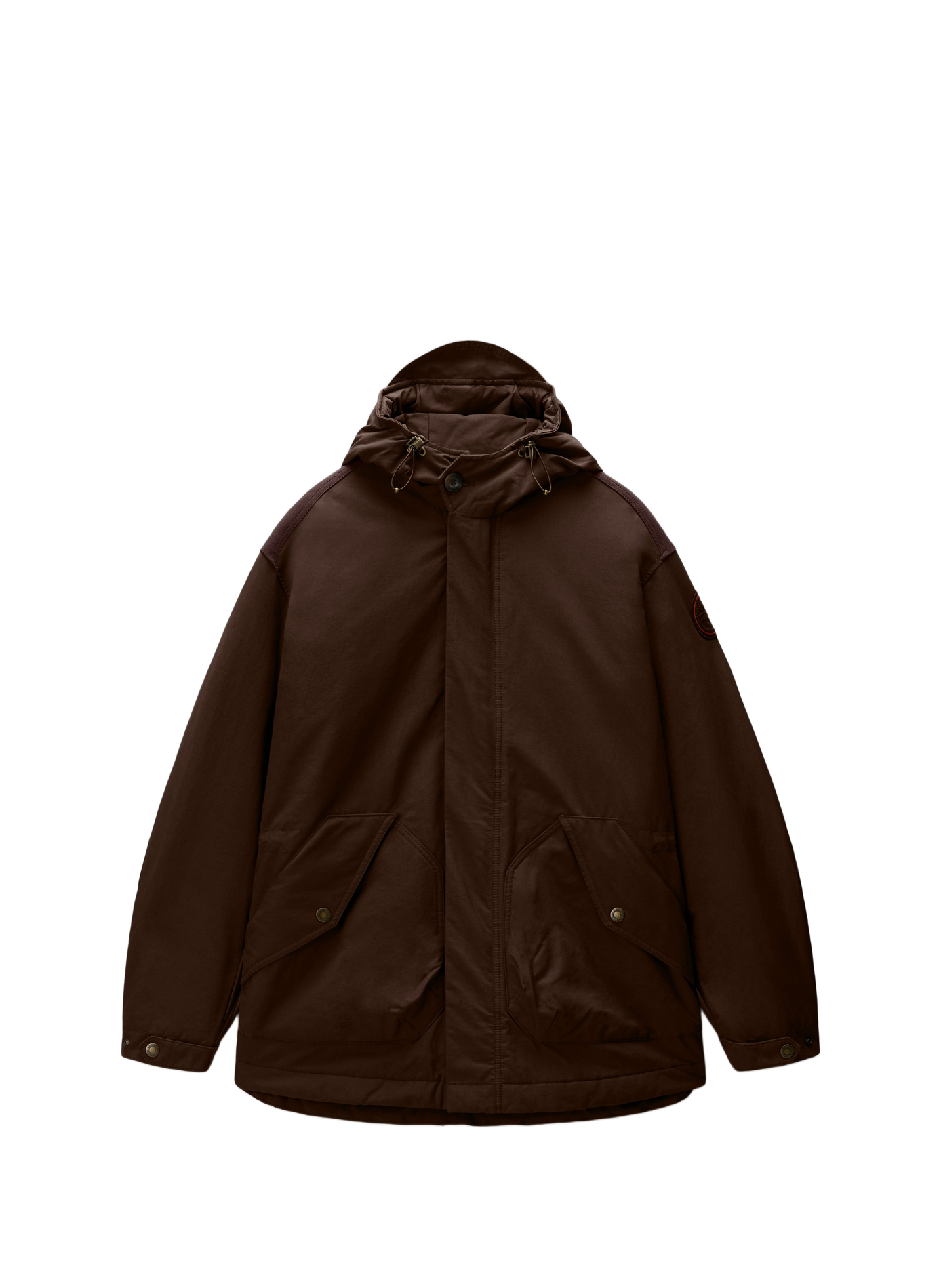 Plain mid-length hooded parka NAPAPIJRI Khaki