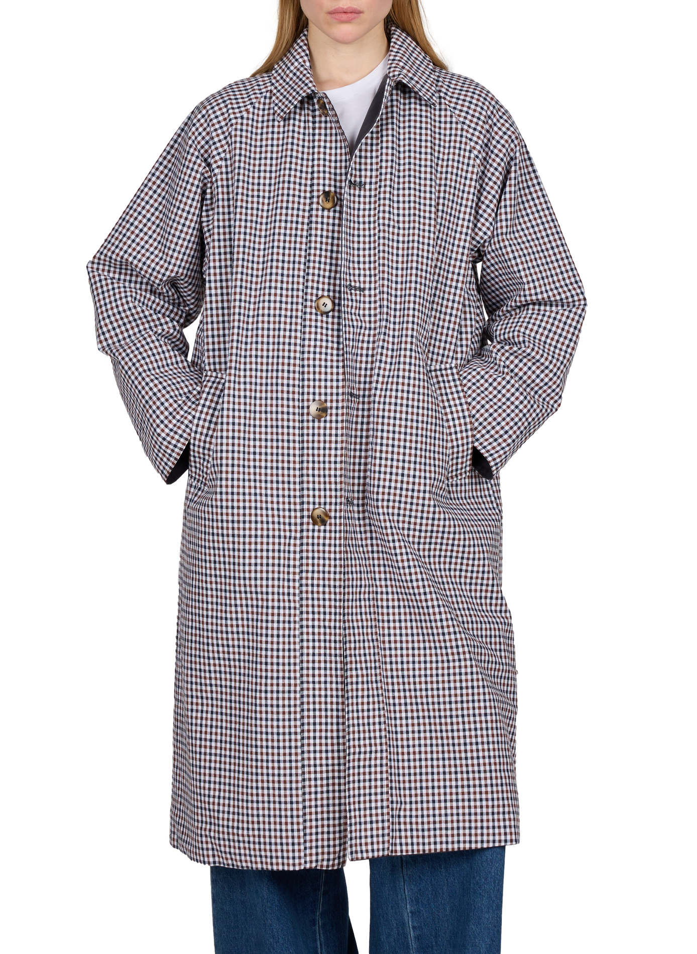 Mid-length printed trench coat GARANCE Blue