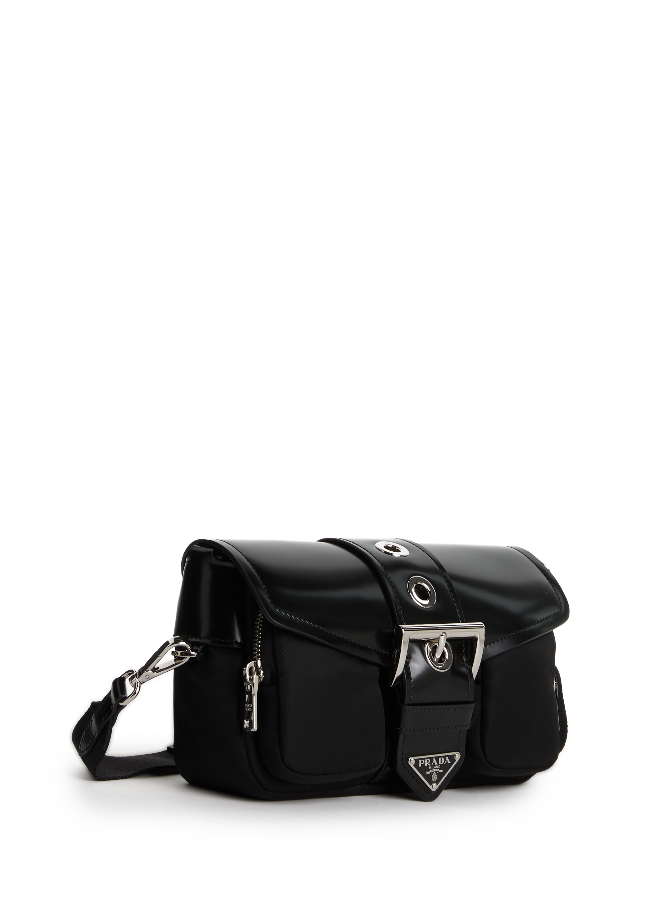 Sac à bandoulière en Re-nylon et cuir