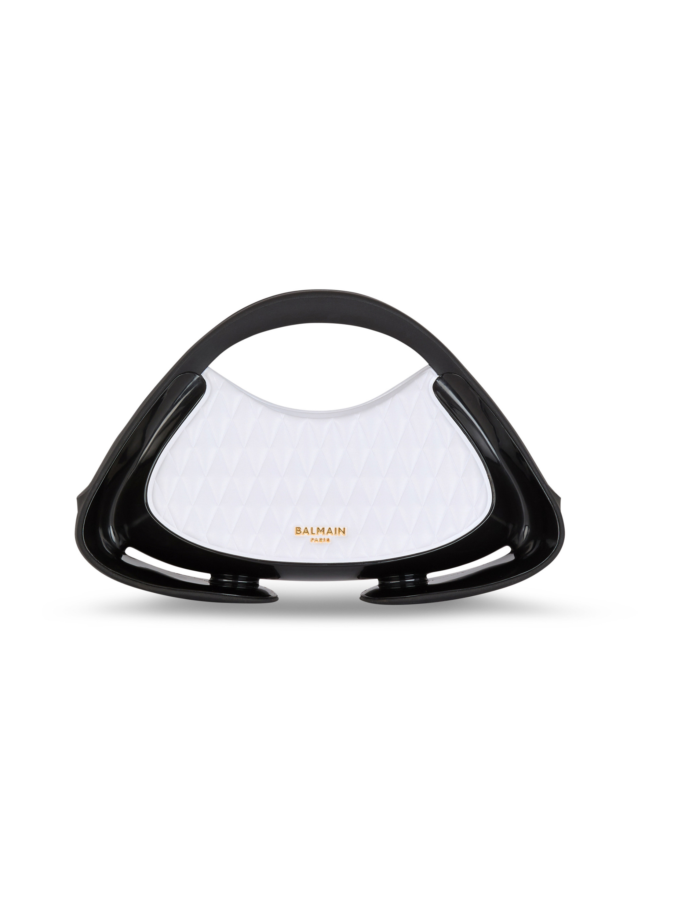 Sac jolie madame medium bicolore matelassé BALMAIN Blanc