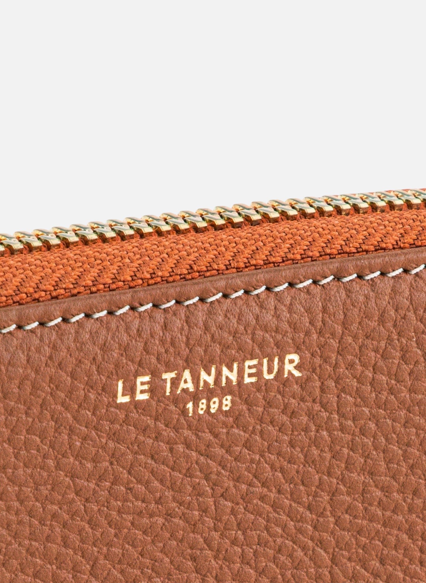 Porte monnaie emilie en cuir grainé LE TANNEUR Marron