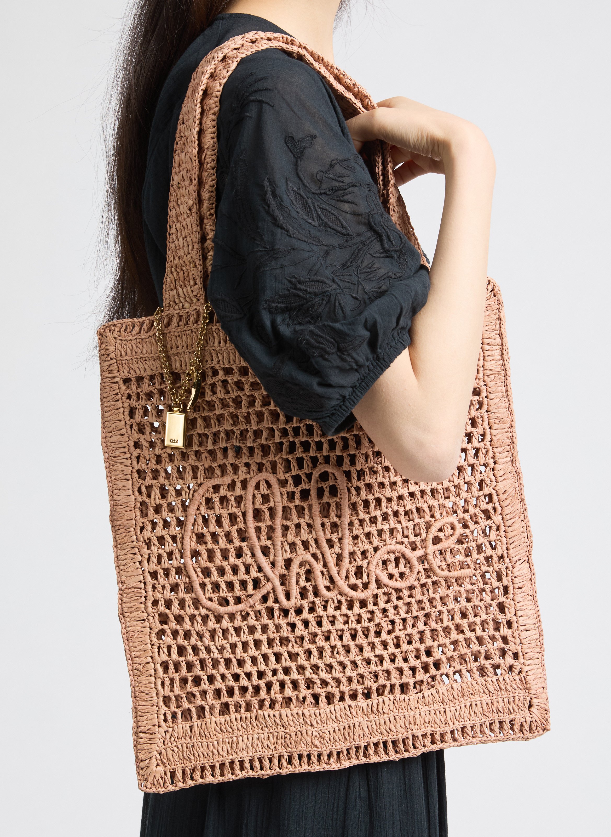 Woven tote bag CHLOÉ Beige