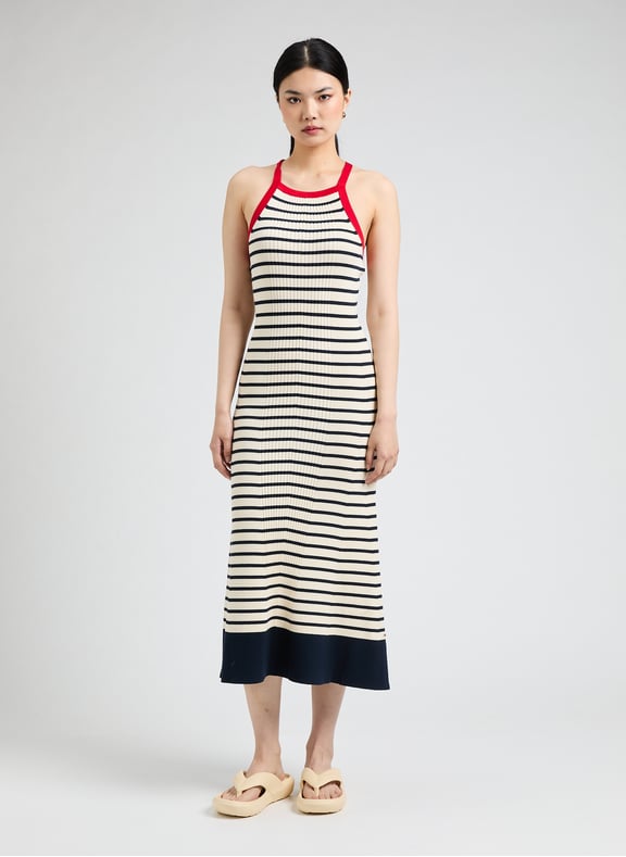 Long striped knit dress Multicolour by TOMMY HILFIGER TOMMY HILFIGER Long striped knit dress Multicolour