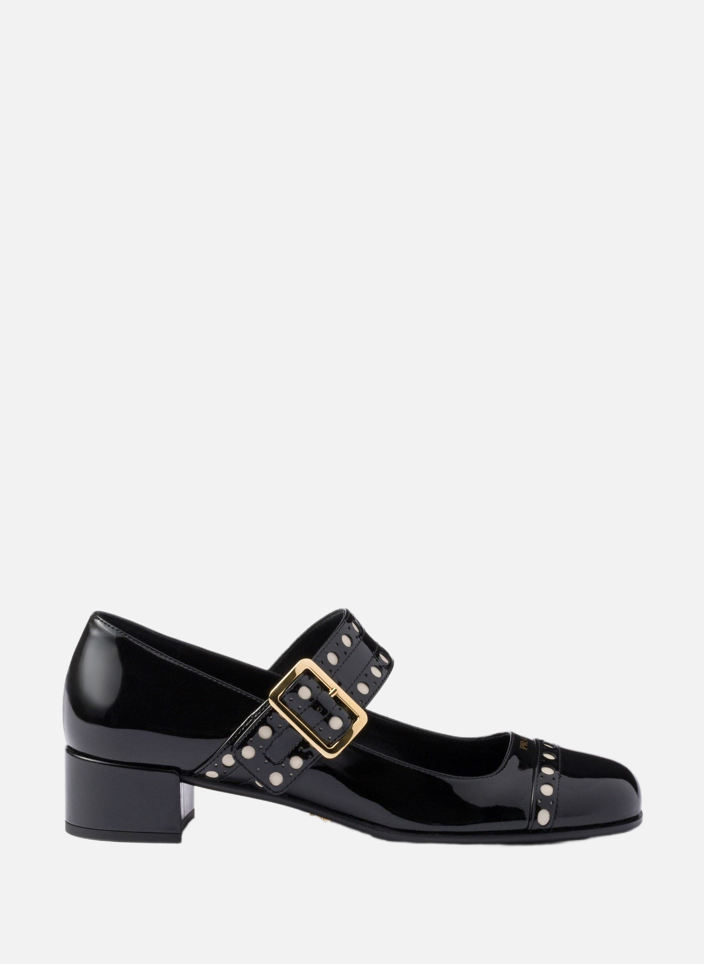 Babies en cuir verni PRADA Noir