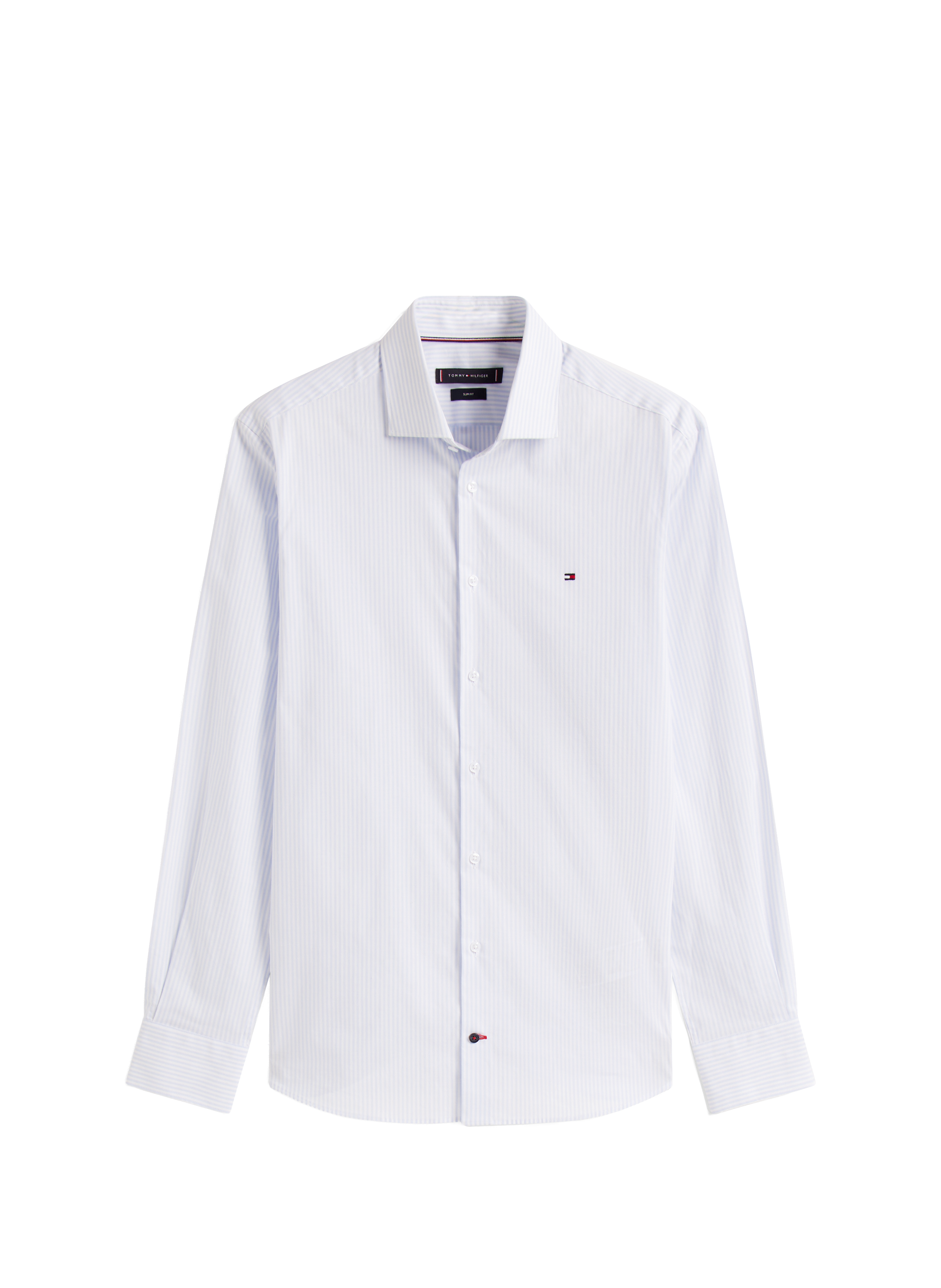 Striped slim fit shirt in blended cotton TOMMY HILFIGER Blue