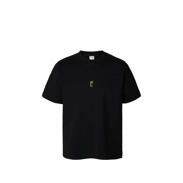 T-shirt droit imprimé en coton biologique Noir XL Male