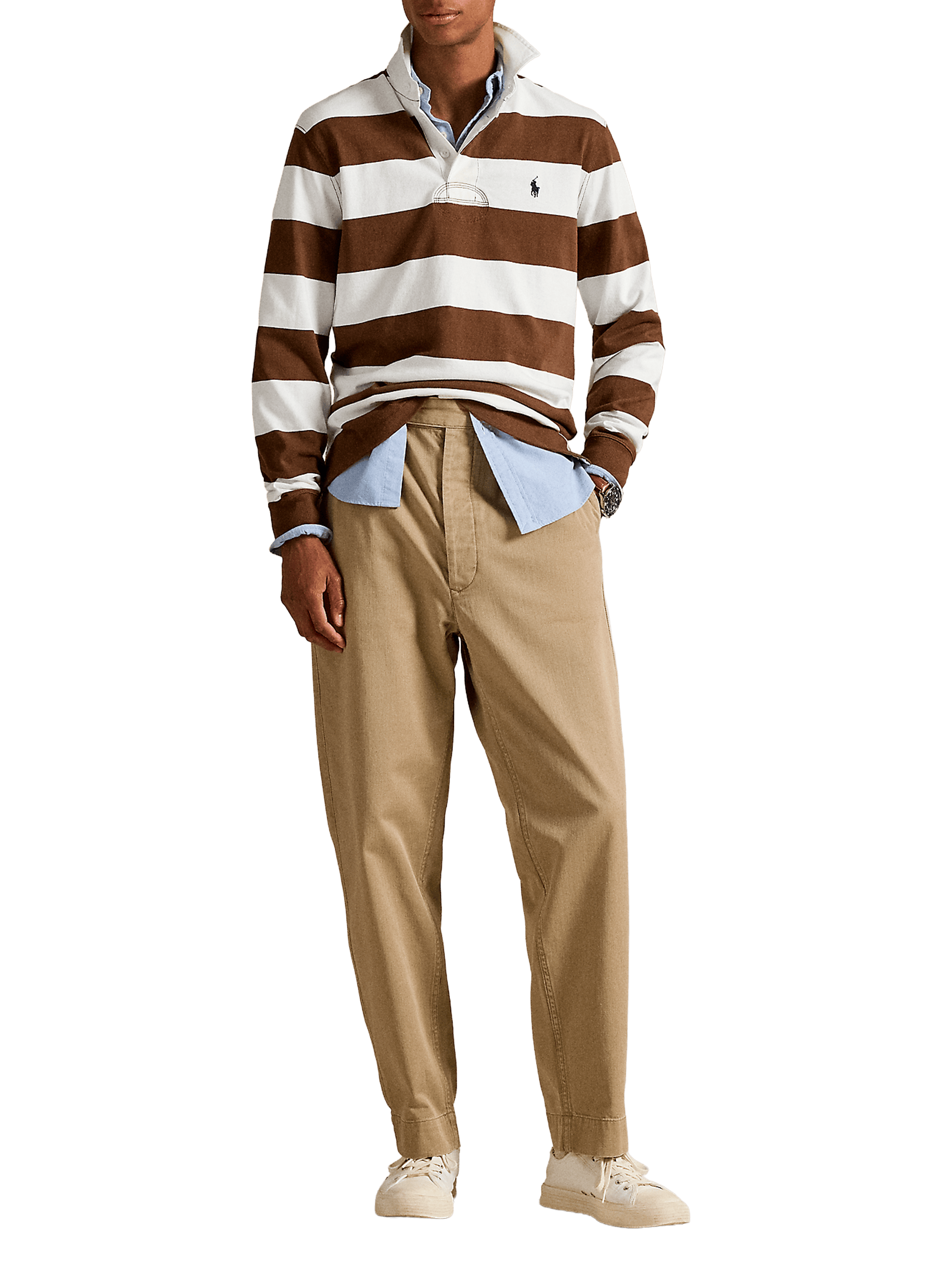 POLO RALPH LAUREN Polo rayé manches longues en coton Multicolore